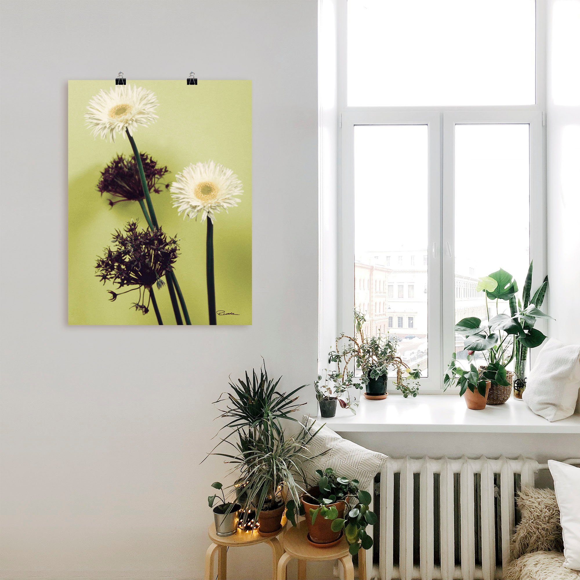 Artland Wandbild »Zwei vor grün - Gerberas«, Blumenbilder (1 Stück), in vielen Größen & Produktarten - Alubild / Outdoorbild für den Außenbereich, Leinwandbild, Poster, Wandaufkleber / Wandtattoo auch für Badezimmer geeignet-kaufen