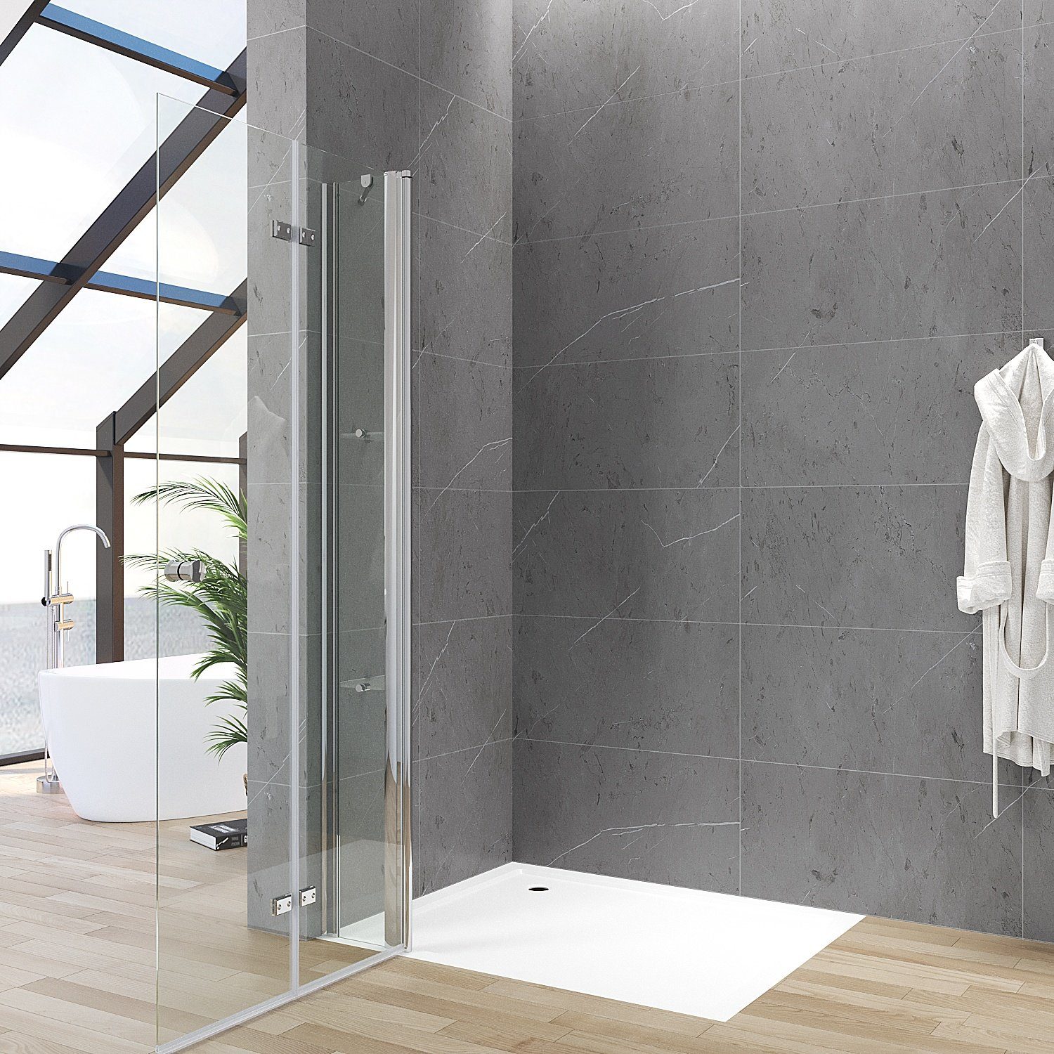 AQUABATOS Walk-in-Dusche Walk in Duschwand Glas günstig online kaufen