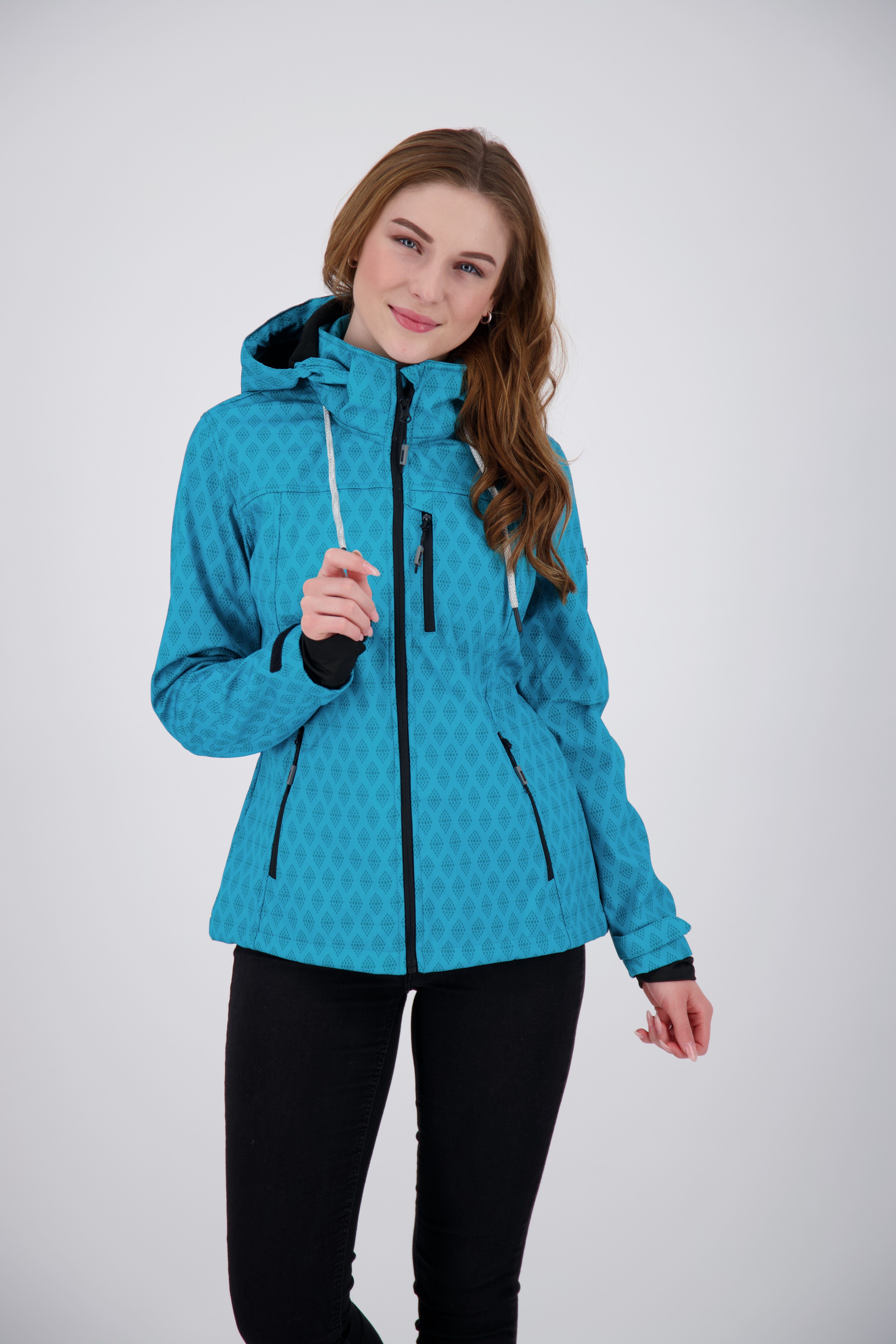 DEPROC Active Softshelljacke SHELBY PEAK III CS Women mit abnehmbarer Kapuze blue print