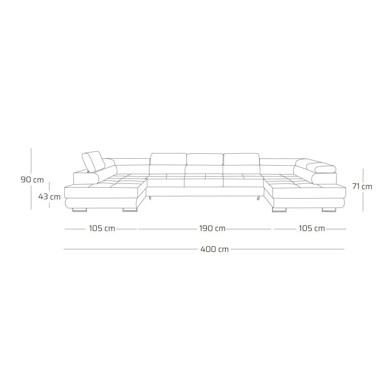 NEXT COLLECTION Ecksofa WILD MAXI U2, Schlaffunktion, verstellbare Kopfstüt günstig online kaufen
