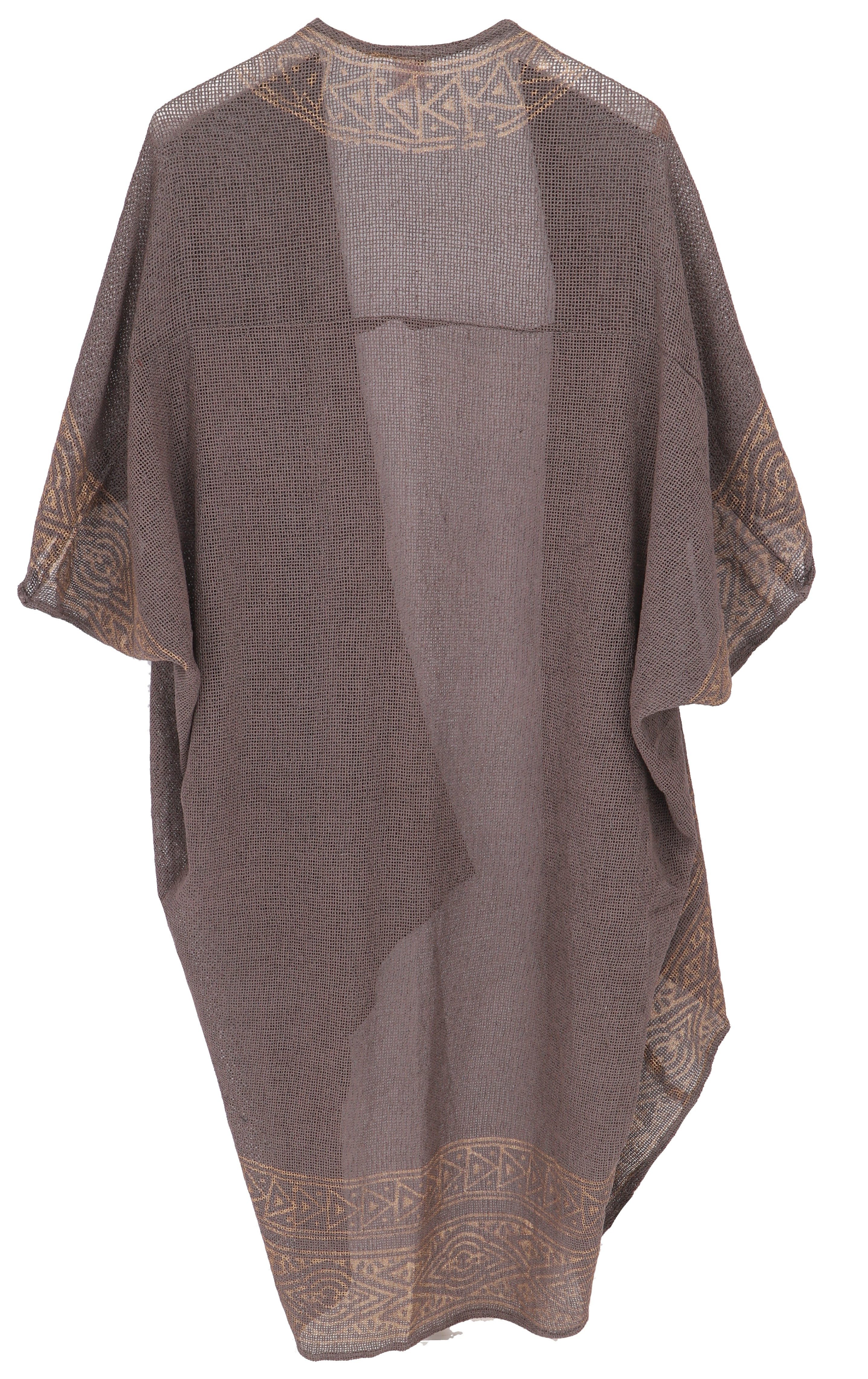 Guru-Shop Langjacke Offener Boho Cardigan, plus size Jacke, Kimono.. Ethno Style, alternative Bekleidung