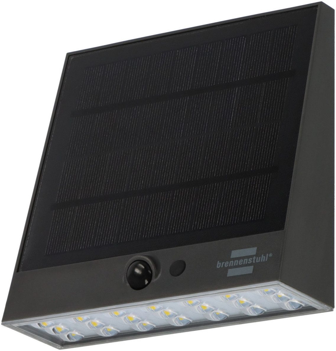 Brennenstuhl LED Solarleuchte Solar LED Strahler mit Infrarot-Bewegungsmelder SOL 1000 Plana, Abschaltautomatik, Bewegungsmelder, Dimmfunktion, mehrere Helligkeitsstufen