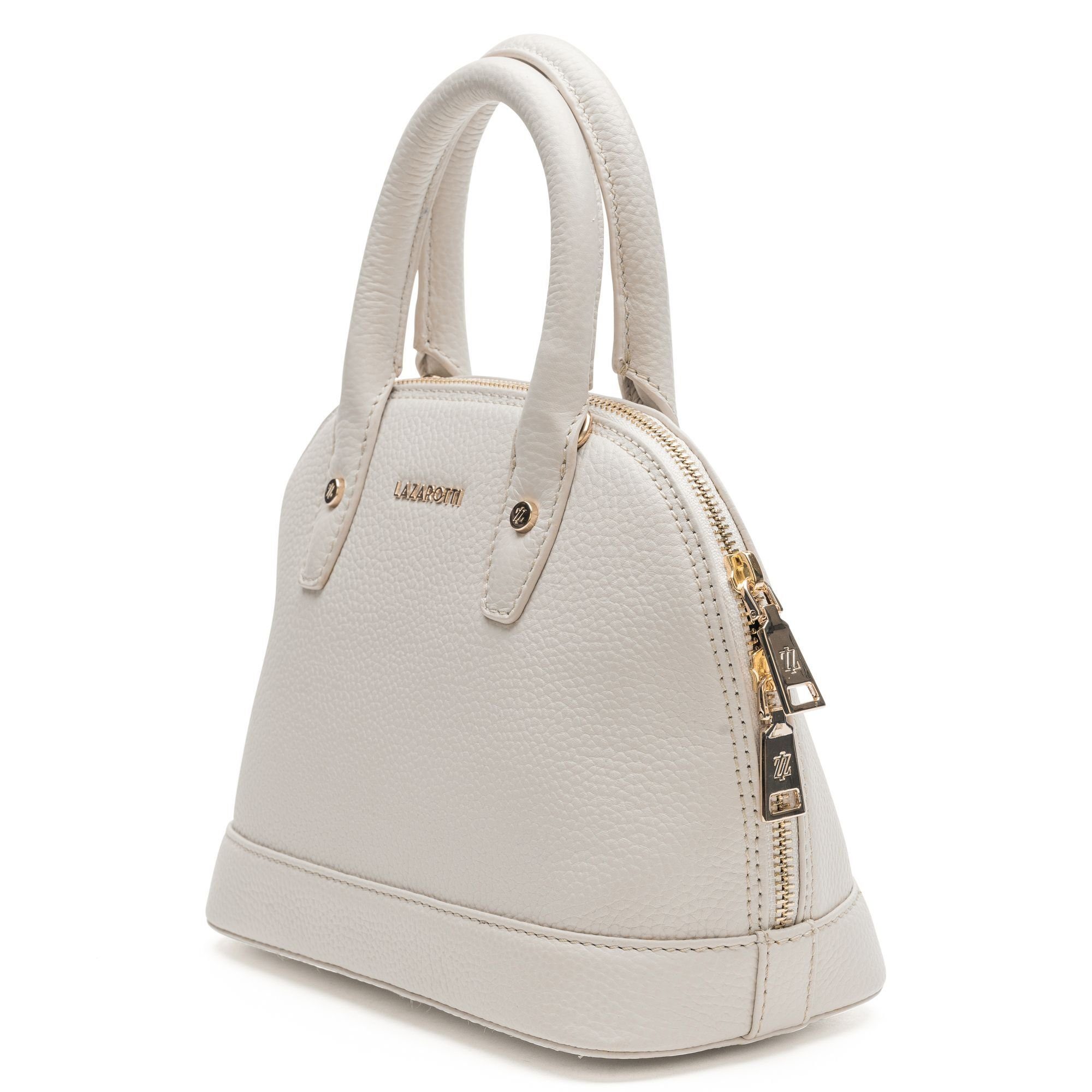 Leather, offwhite Bologna Lazarotti 2 Henkeltasche Leder