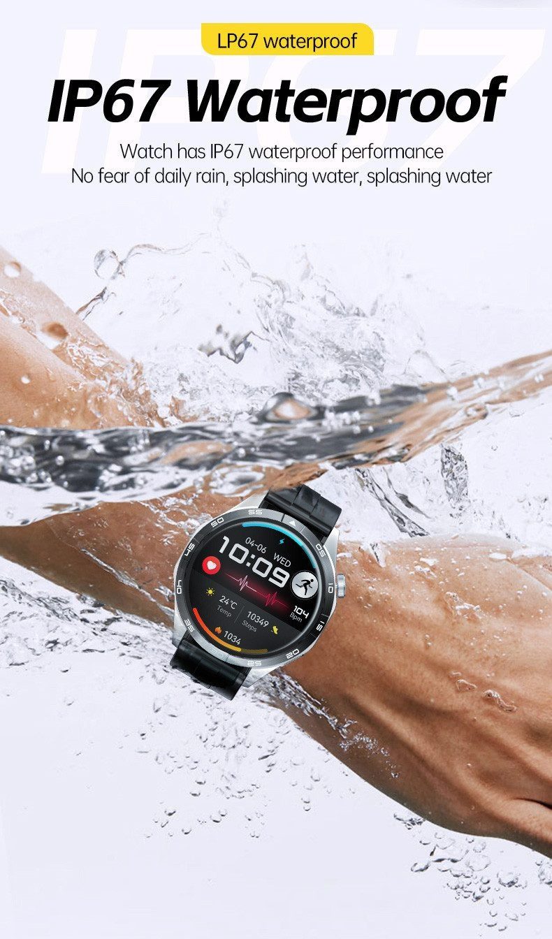 Zevelora Herren's 750mAh Fitness-Tracker Telefonfunktion IP67Wasserdicht Smartwatch (3,5 cm/1.4 Zoll, Android/iOS), mit Herzfrequenz-, Blutsauerstoff- & Gravitätssensor beste funktions