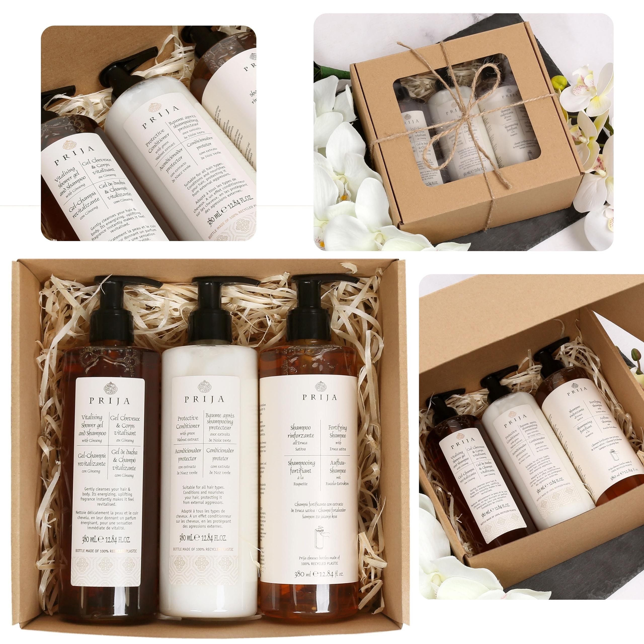 PRIJA Körperpflegemittel PRIJA Kosmetikset: Duschgel, Haarspülung, Haarshampoo 3x380ml