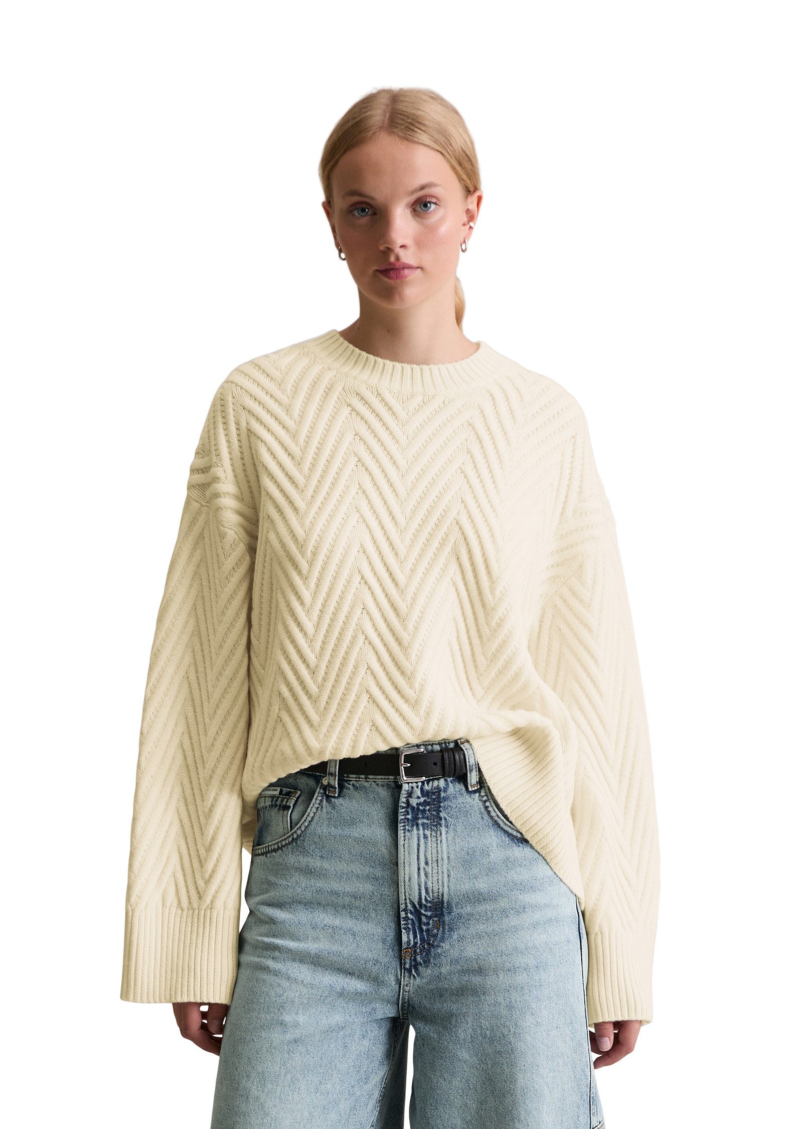 Marc O'Polo DENIM Rundhalspullover aus weichem Schurwolle-Mix