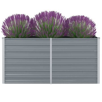 vidaXL Blumentopf vidaXL Hochbeet 160 x 80 x 77 cm Verzinkter Stahl Grau