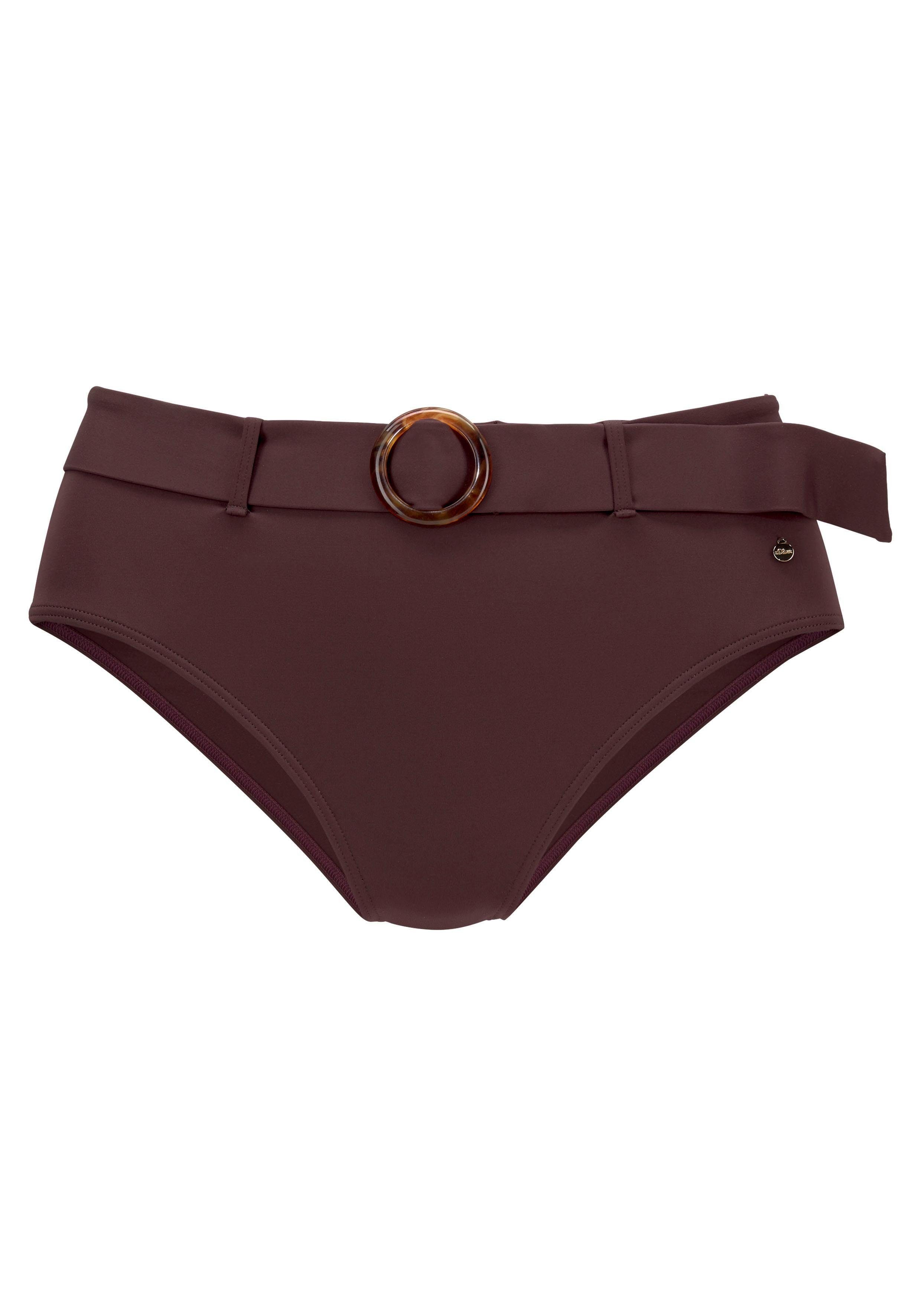 abnehmbarem braun mit Gürtel Highwaist-Bikini-Hose s.Oliver Rome