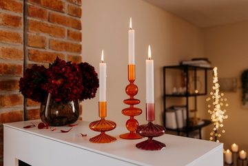 AM Design Kerzenleuchter aus Glas (Set, 2 St), Stabkerzenhalter, Höhe ca. 10 cm