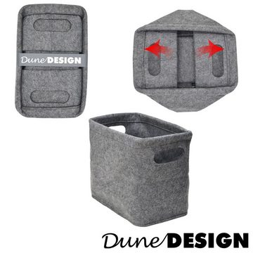 DuneDesign Aufbewahrungskorb 2x FILZ Toilettenpapier Aufbewahrung Box Set, Bad Box für 8 WC Rollen