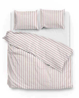 Bettwäsche Zo! Home Cotton Bettwäsche 200x200 Banda di Lino Shell Nud rosa weiß, ZO HOME, Baumwolle, 3 teilig