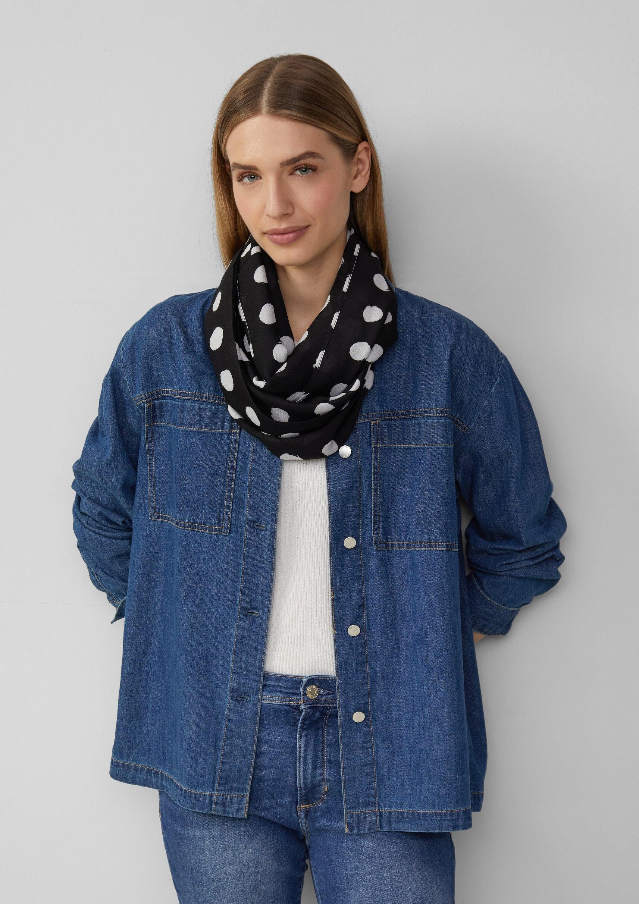 s.Oliver Loop Snood, Loop-Schal aus Viskose mit Artwork günstig online kaufen