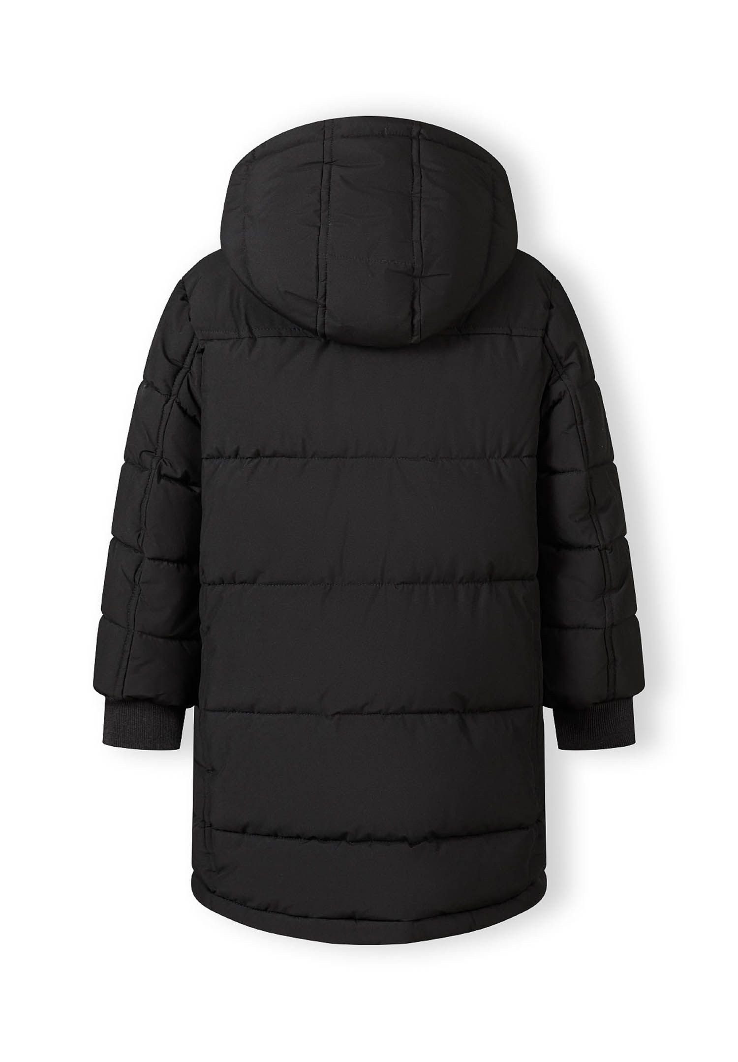 MINOTI Winterjacke Lange Pufferjacke mit Fleece-Futter und bequemen Taschen  (2y-14y) trendiger Aufnäher am Ärmel