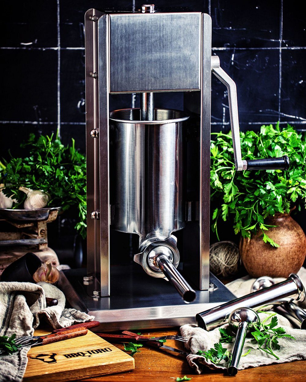 Zelsius Küchenmaschine elektrische Profi Wurstfüllmaschine, 10 Liter, mit Fußpedal, 120 W