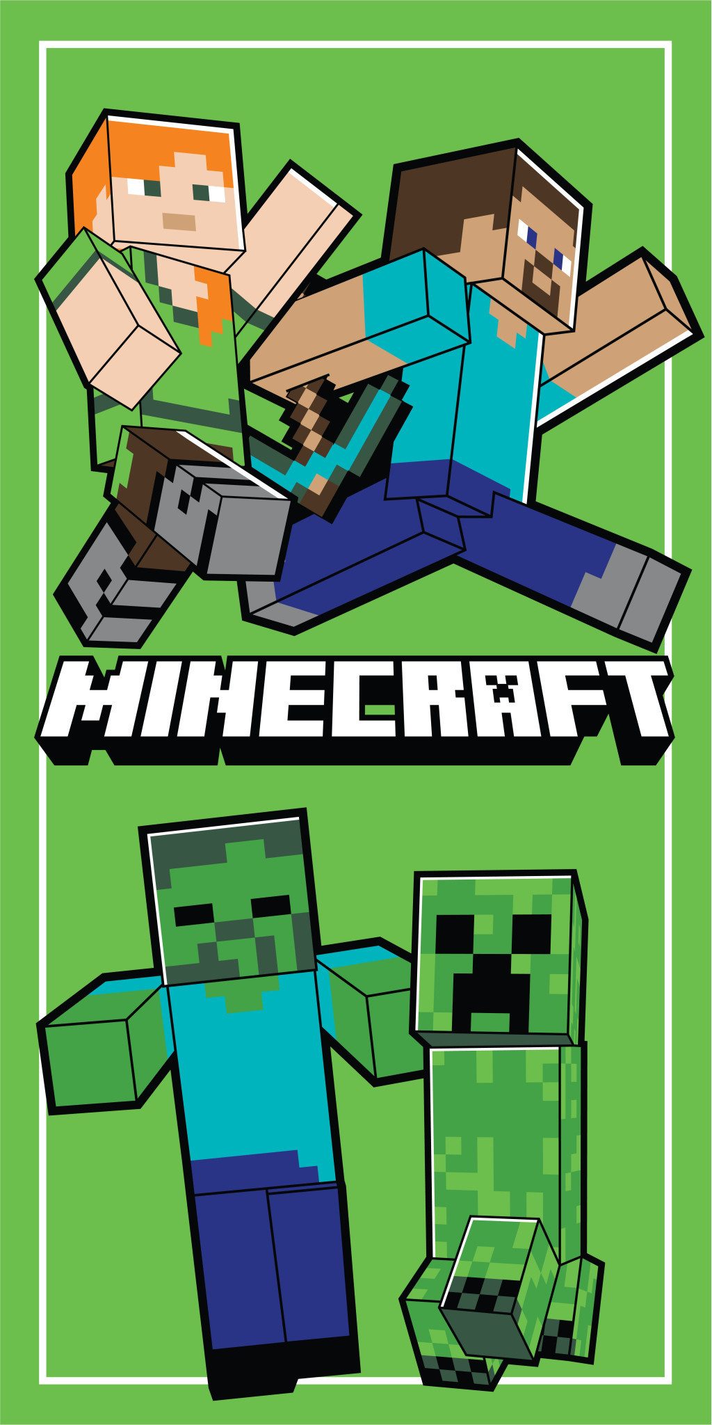 Minecraft Badetuch Minecraft Badetuch, Strandtuch 70 x 140 cm, (1-St)