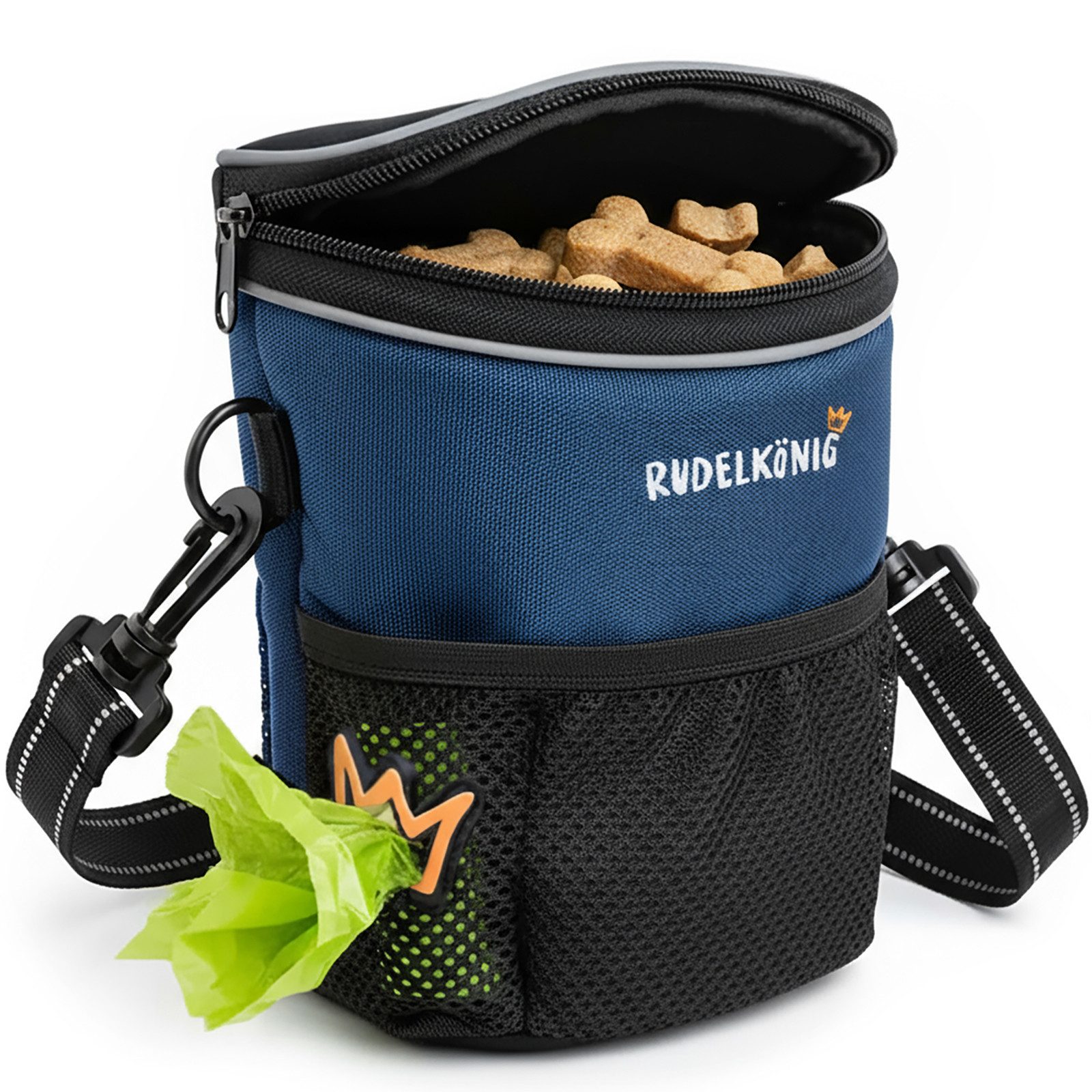 Rudelkönig Leckerlibeutel Leckerlitasche für Hunde, Futterbeutel mit Aufbewahrungstasche (1-tlg), Snack-Beutel für Hunde mit Kotbeutelspender zum Umhängen