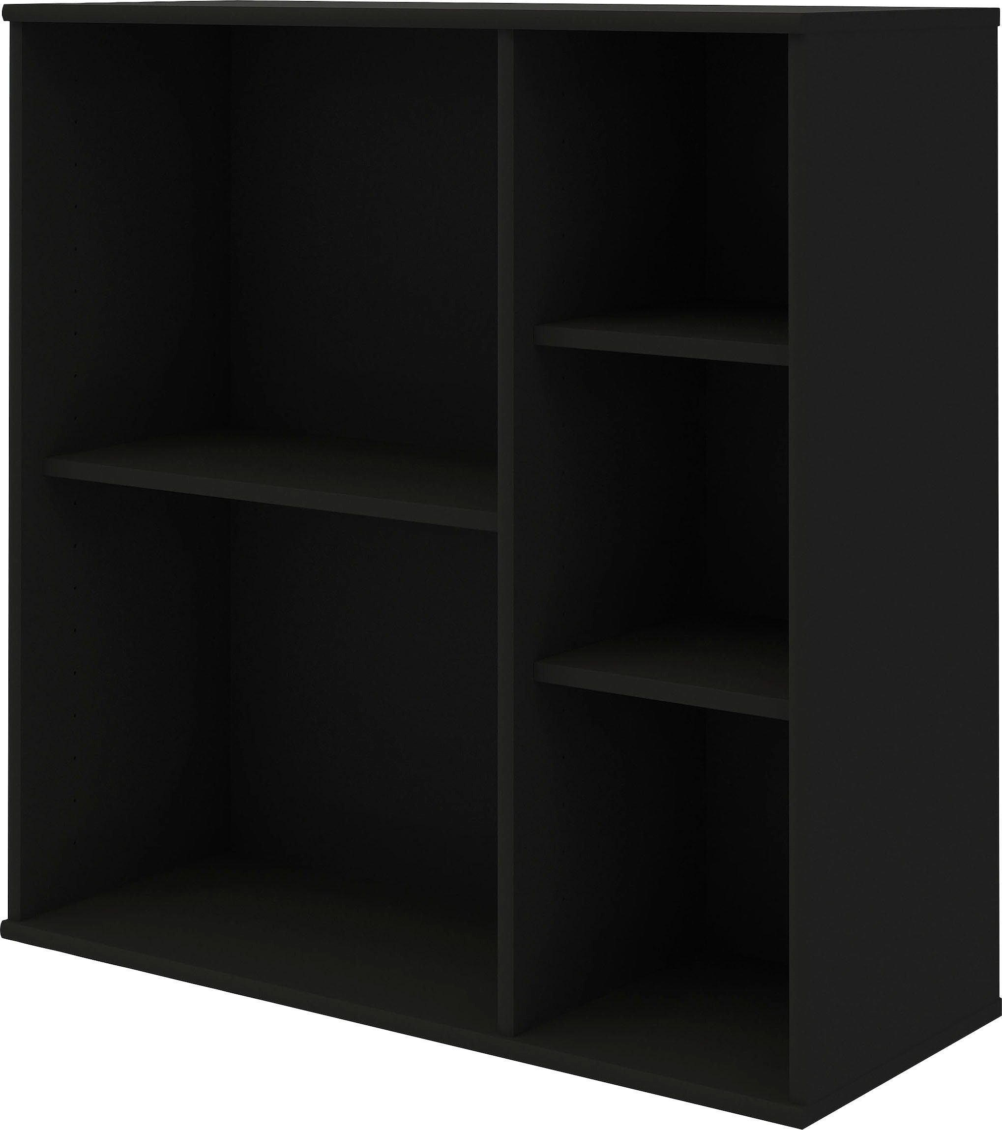 Wandmontage/Freistehend, 028, T:27 cm, Bücherregal Schwarz Furniture Mistral Hammel anpassungsbar Kubus Hängeregal, Wandregal, B:69 Schwarz Hochwertig | cm. 1-tlg., Designmöbel