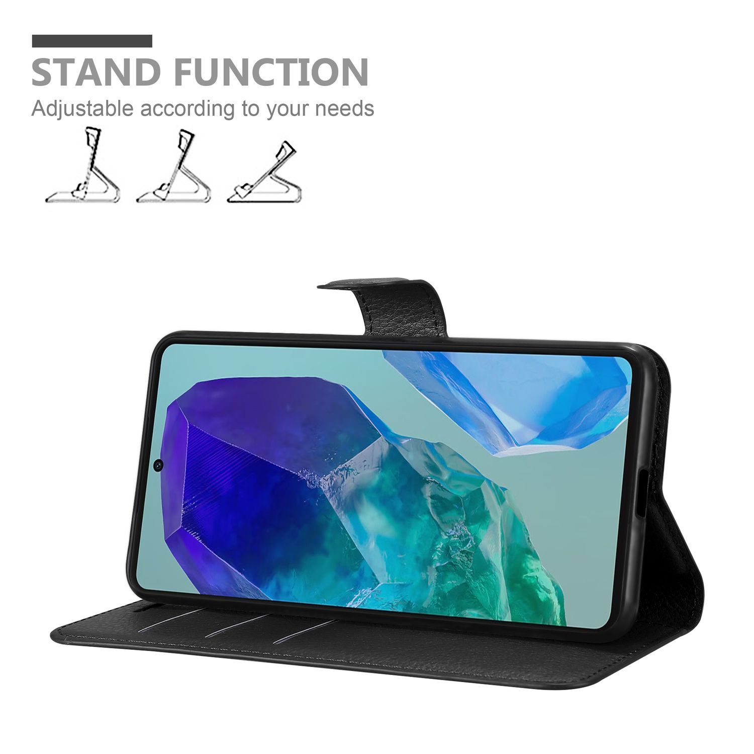 Cadorabo Handyhülle für Samsung Galaxy M55 Hülle Samsung Galaxy M55, Hülle Schutzhülle mit Standfunktion, Kartenfach und Magnetverschluss
