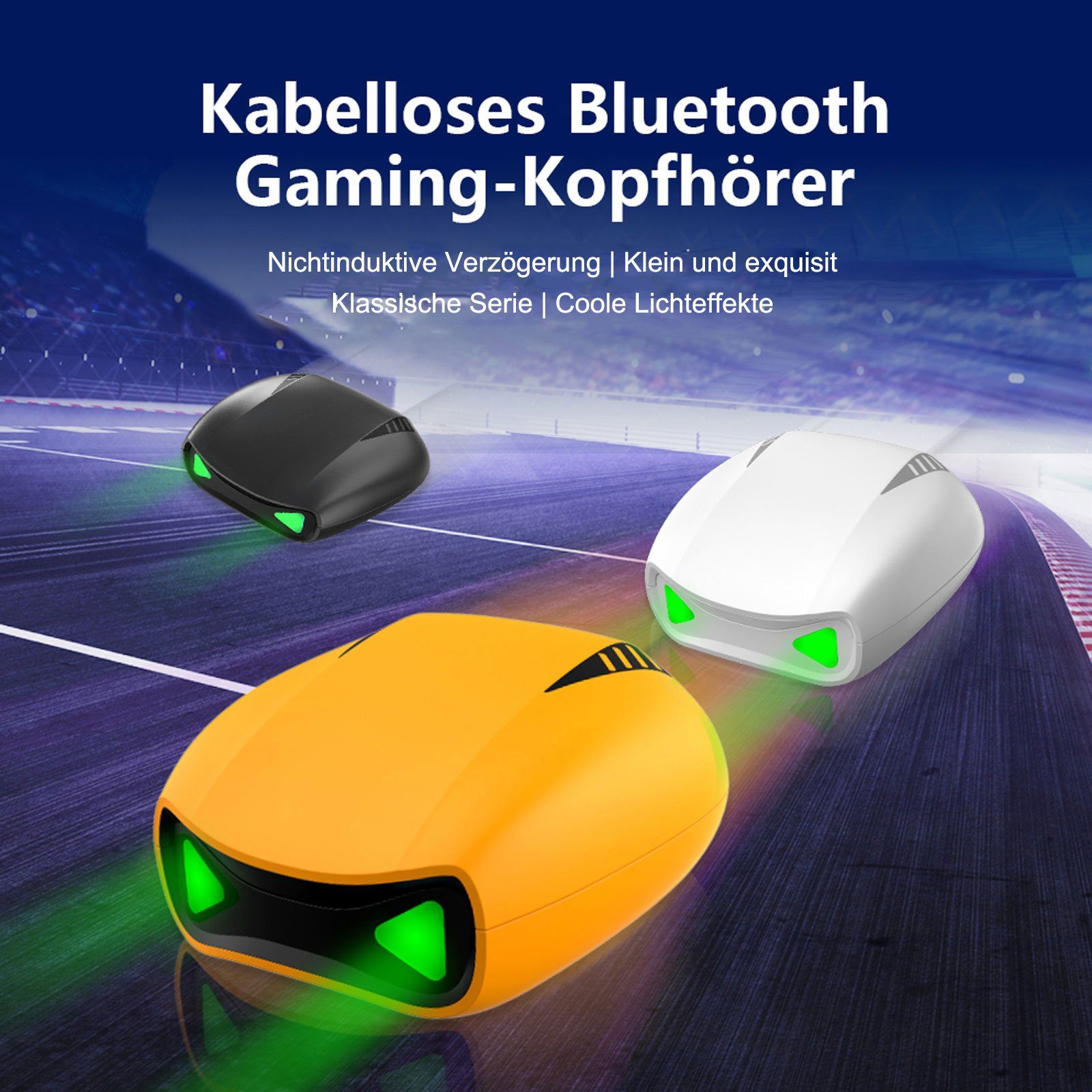 Wireless, Control, Bluetooth Headset Bluetooth-Kopfhörer 5.1, Gaming Touch Mit Bluetooth, Earbuds REDOM True Ohrhörer Ladehülle) Schwarz Wireless (Touch-Steuerung, Siri, In-Ear Kopfhörer Bluetooth