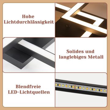 ZMH LED Deckenleuchte Deckenlampe Küche - Modern 24W Wohnzimmerlampe Warmweiß, Augenschutz, LED fest integriert, 3000k, Schwenkbar