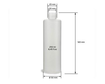 OCTOPUS Kanister 5 Plastikflaschen 250 ml rund aus HDPE, natur, G25, Klappscharniervers (5 St)
