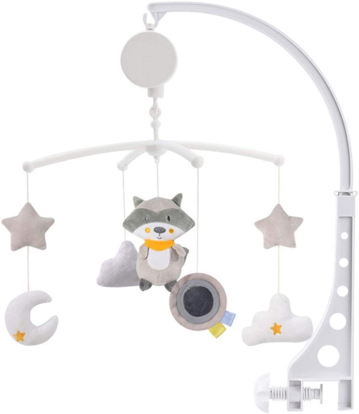 Kinderbett Spielzeug Hängende Rotierende Rasseln Und Ferngesteuerte Spieluhr Für Neugeborene Baby Musical Krippe Mobile mit Lichtern und Musik 