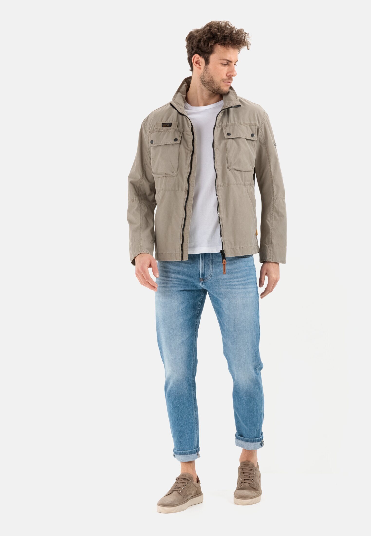 camel active Blouson mit Stehkragen Langarm Markenlabel
