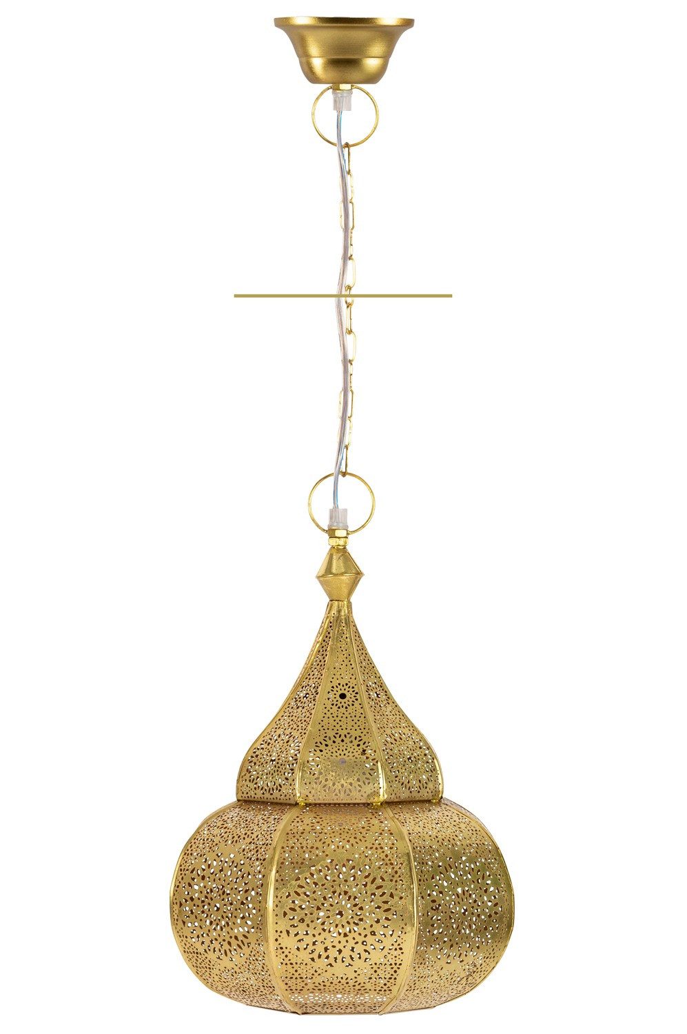 Marrakesch Orient & Mediterran Interior Pendelleuchte Pendelleuchte Ilham Lampe aus Metall im modernen Design, in Gold 40 cm, Handarbeit – Bild 5 von 5