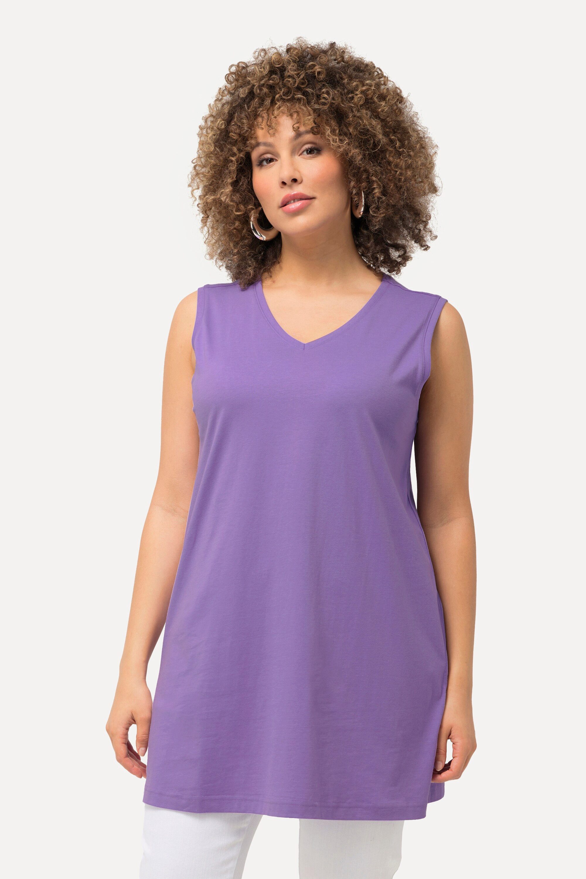 Ulla Popken Longtop Top V-Ausschnitt Relaxed günstig online kaufen