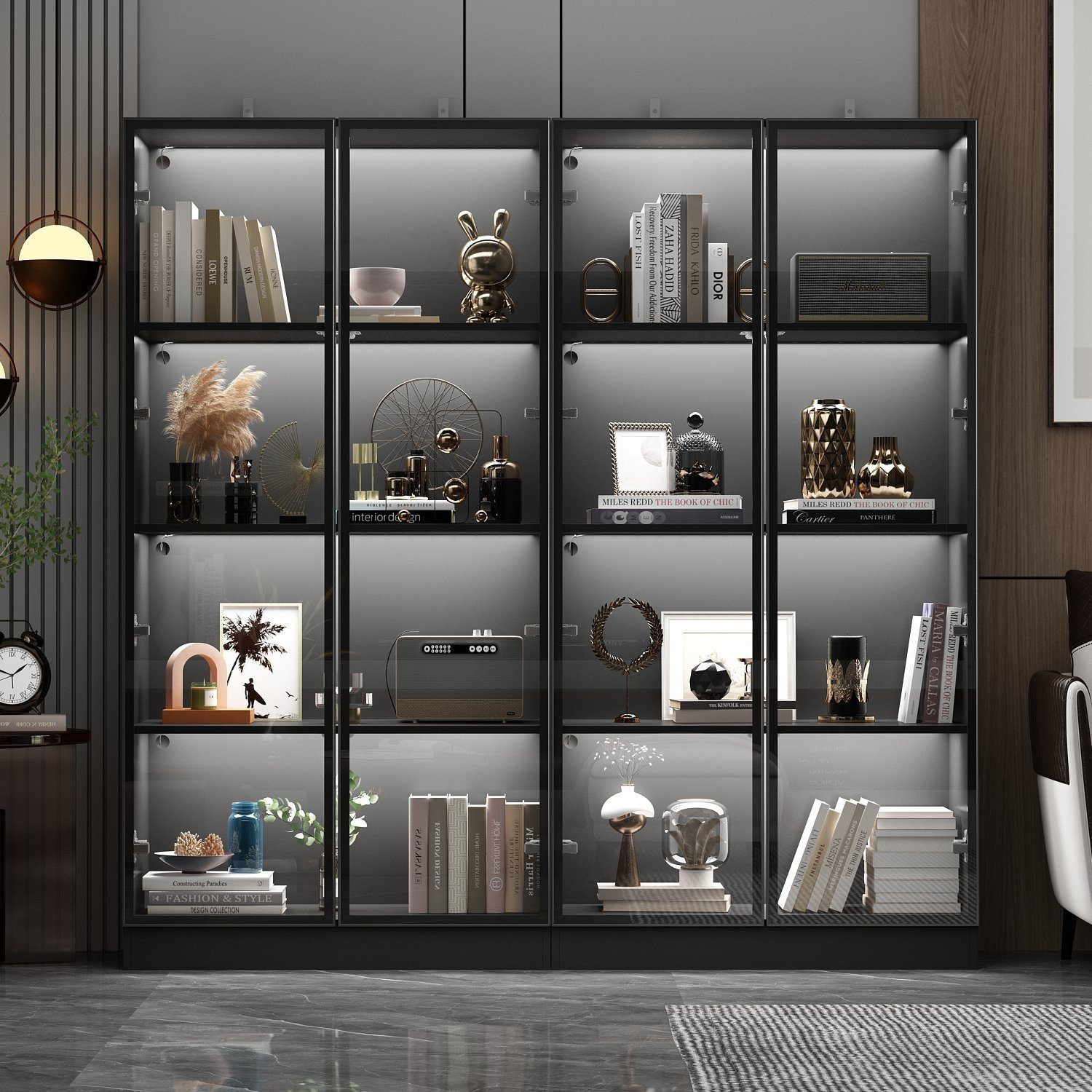 FUFU&GAGA Glasvitrine Vitrinenschrank mit Glastüren und günstig online kaufen