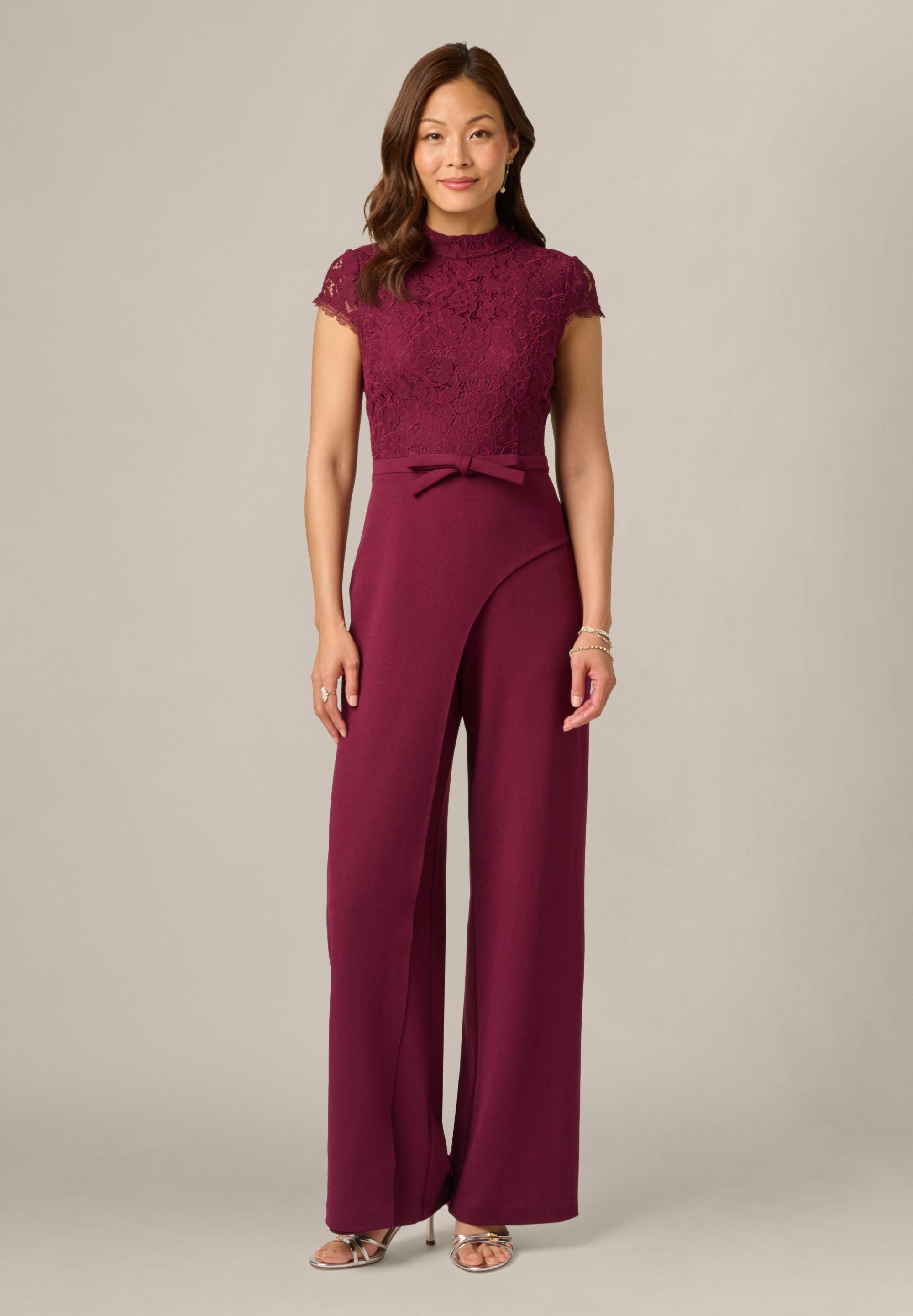 Adrianna Papell Jumpsuit Combo Crepe Jumpsuit Klassischer, eleganter und moderner Jumpsuit mit weitem Bein