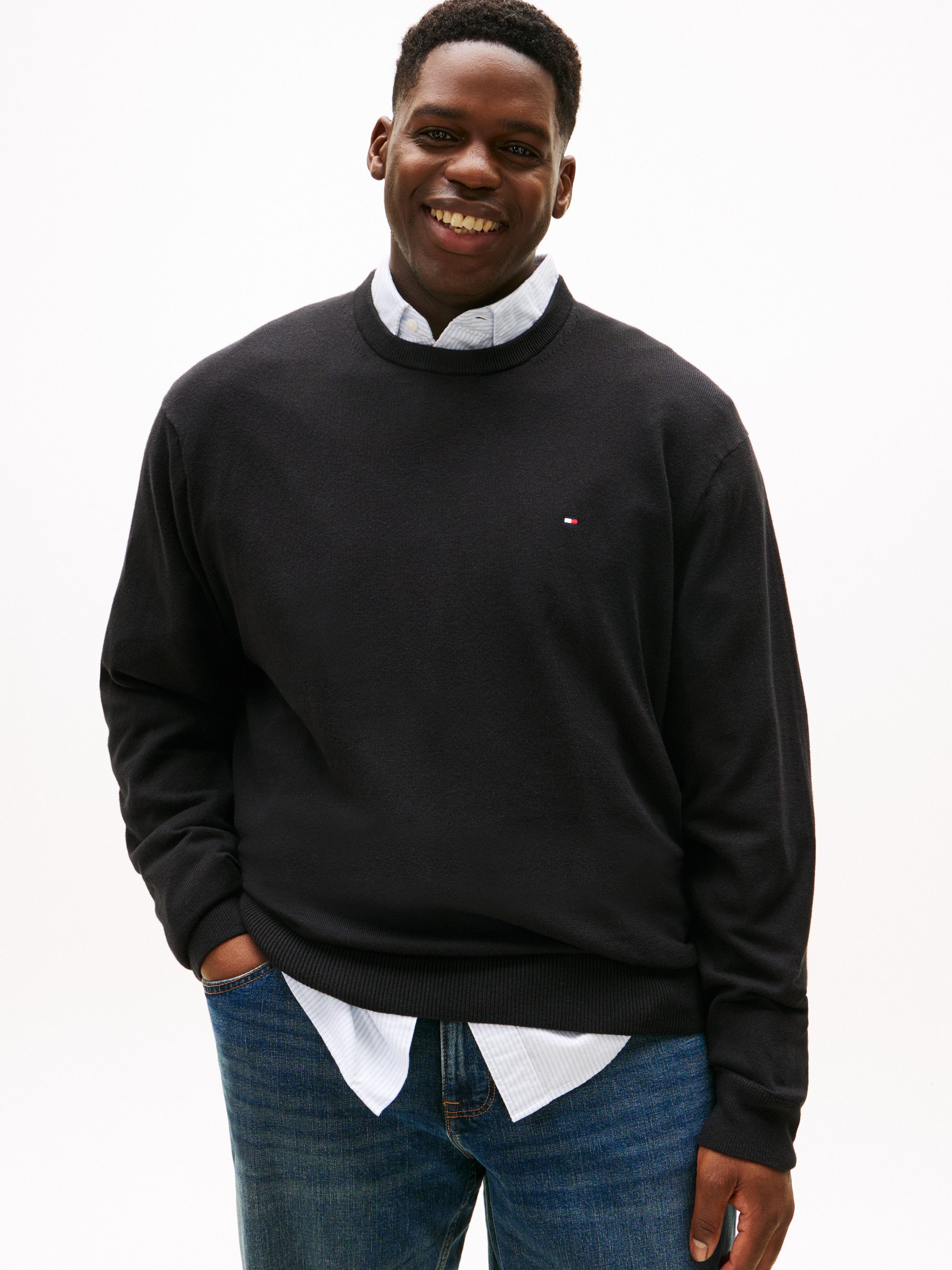 Tommy Hilfiger Big & Tall Rundhalspullover BT-PIMA ORG CTN CASHMERE CN-B günstig online kaufen