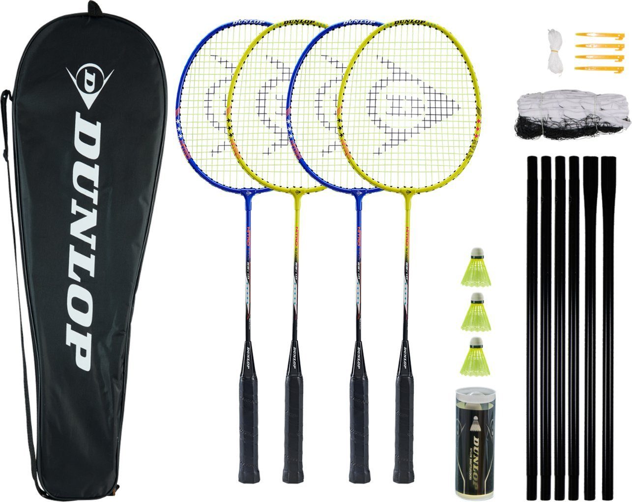 Dunlop Badmintonschläger NITRO-STAR SSx 1.0 4 PLAYER SE BLUE/YELLOW/RED/BLACK