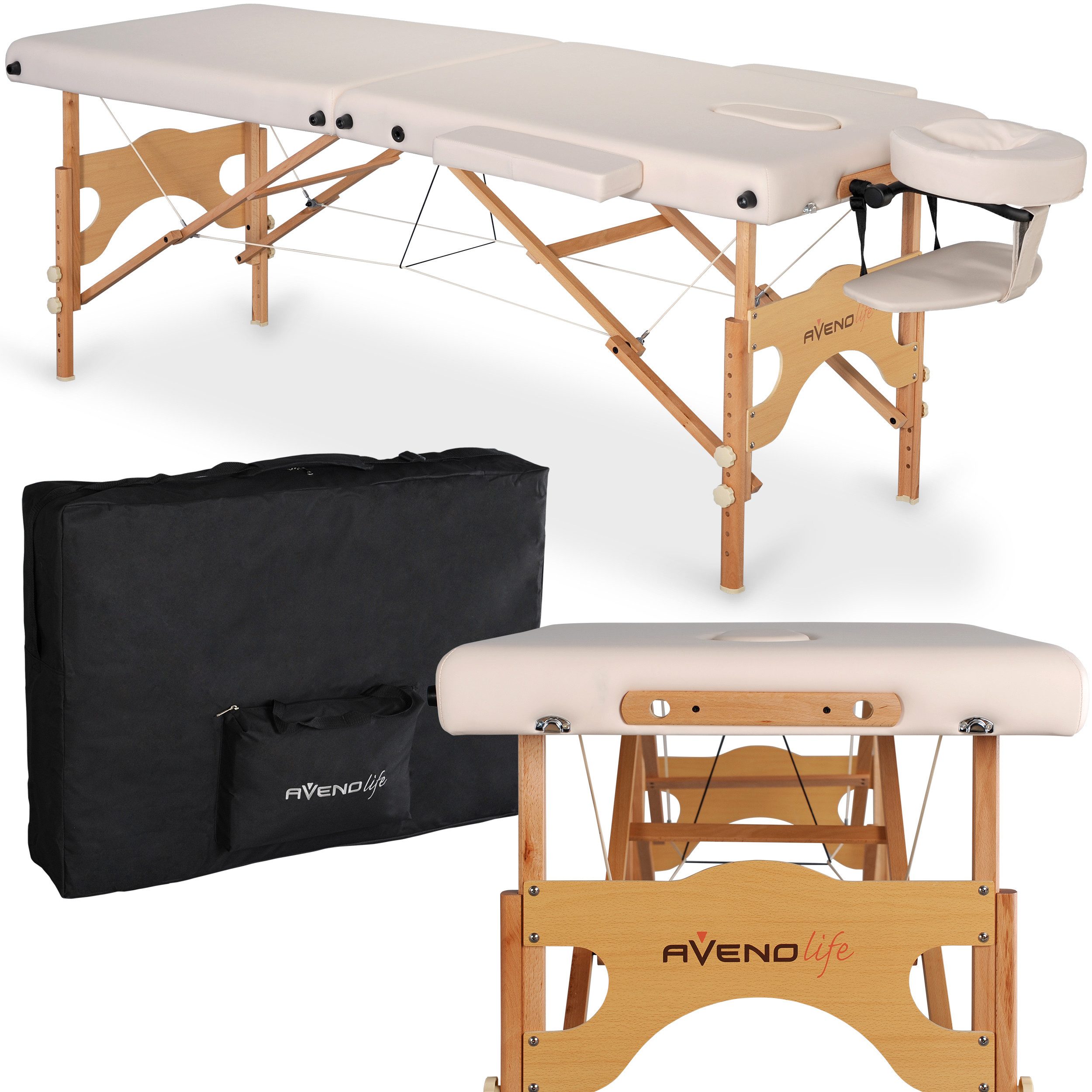 Habys Massageliege Massageliege Klappbar Aura Kosmetikliege Beige