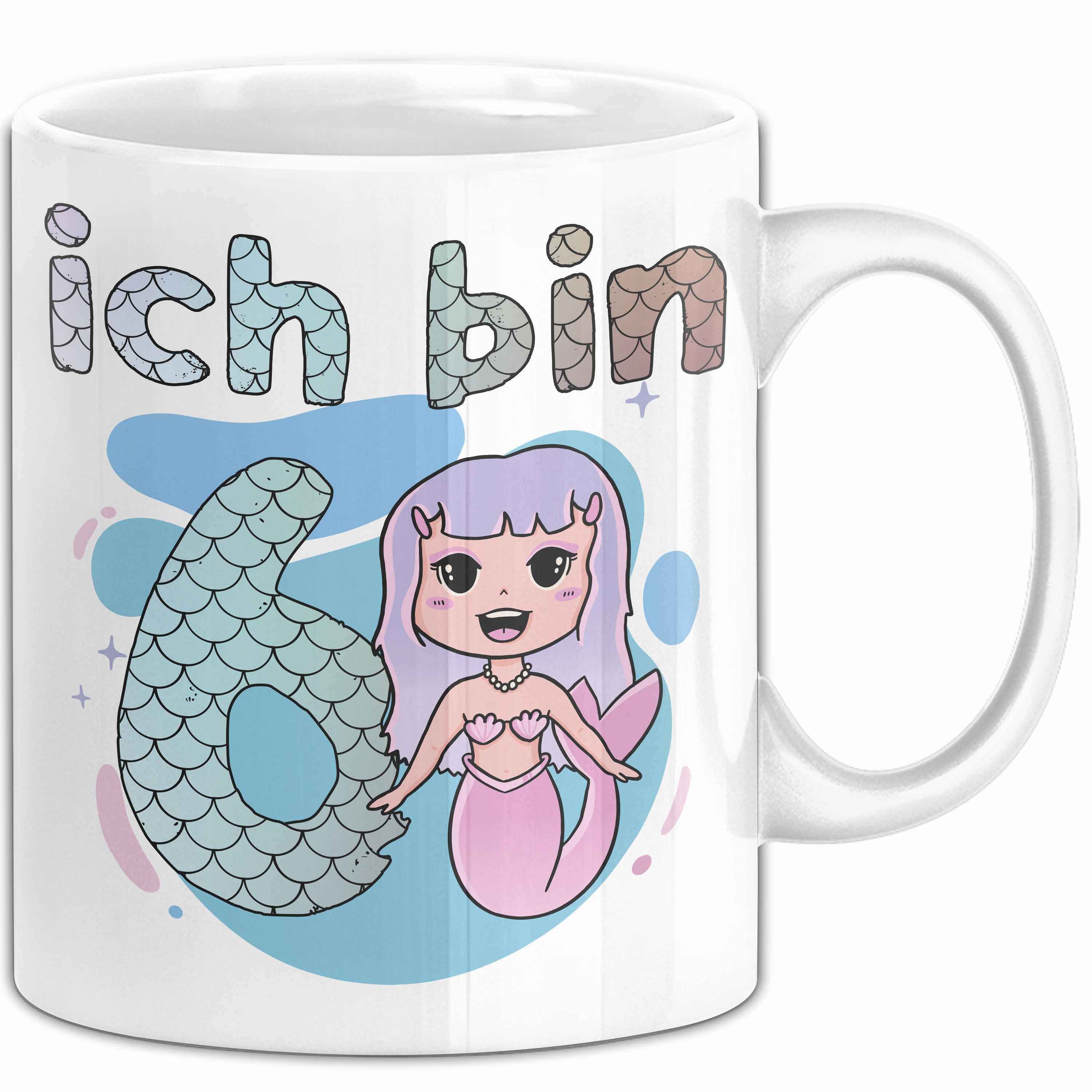 Tasse 6. Geburtstag Mädchen Geschenk Meerjungfrau Geschenk Tasse für Mädchen