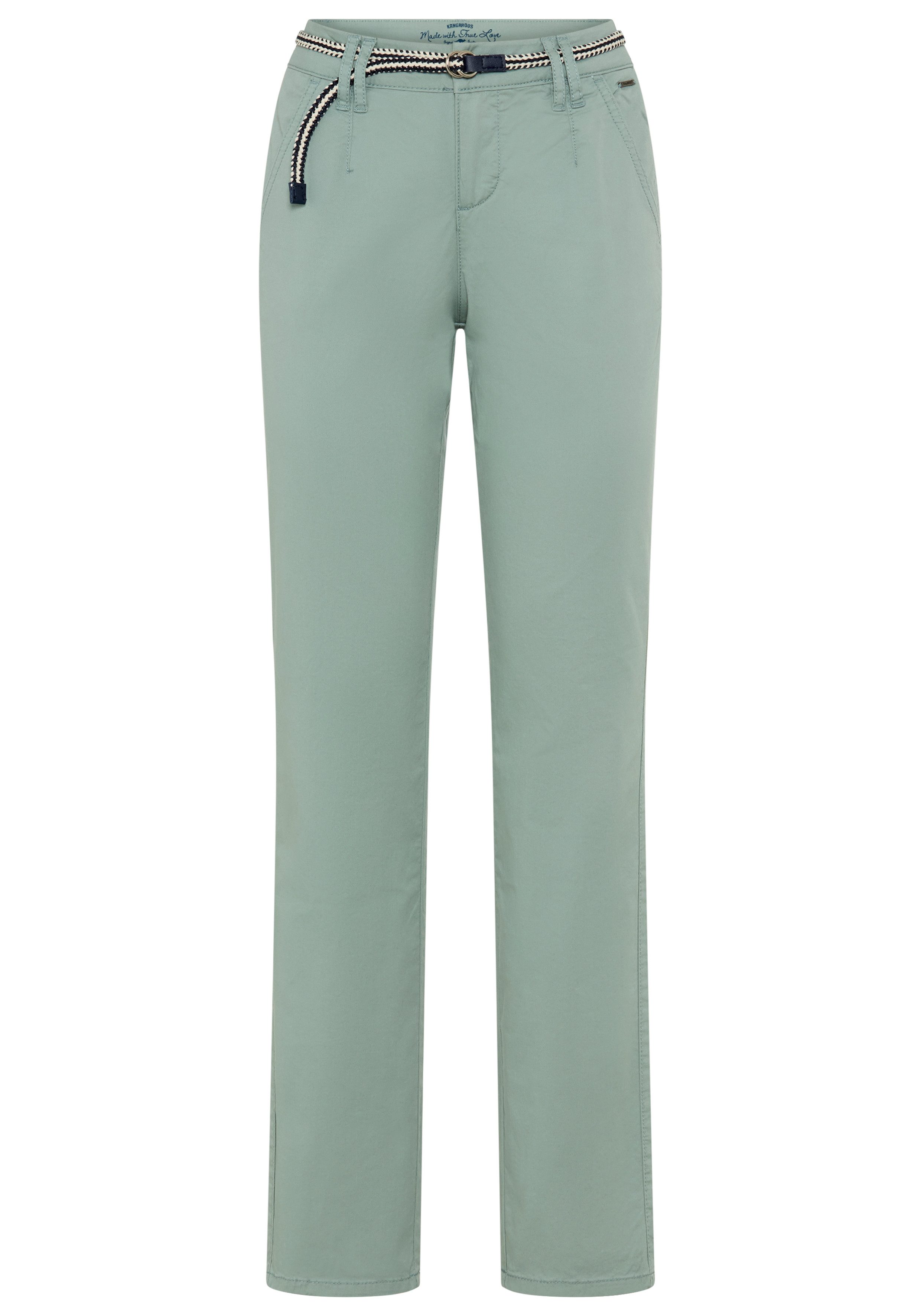 KangaROOS Chinohose (Set, 2-tlg., mit Gürtel) in schmaler Form, mit Kordel zu binden