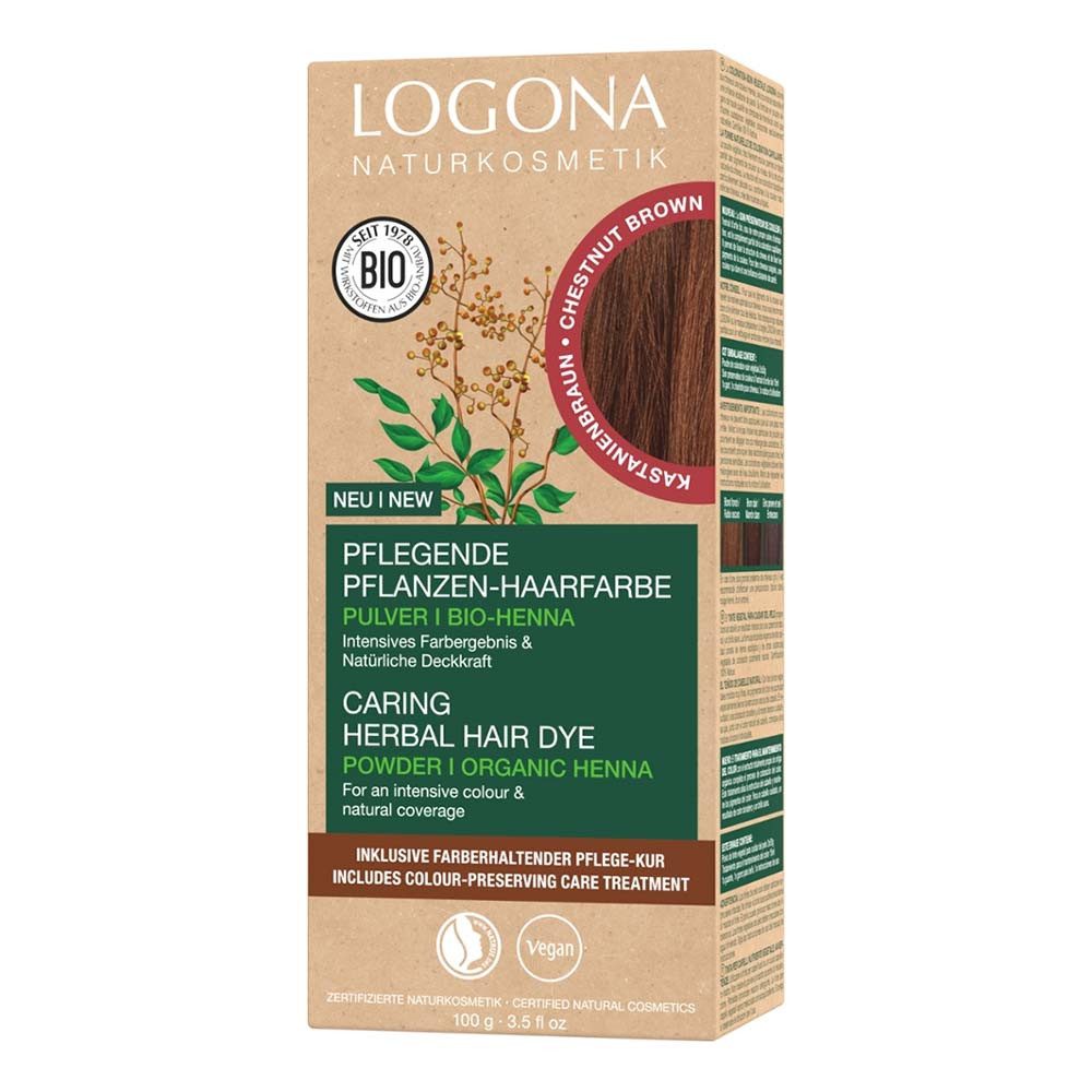 LOGONA Haarfarbe Pflegende Pflanzen-Haarfarbe Pulver - Kastanienbraun 100g