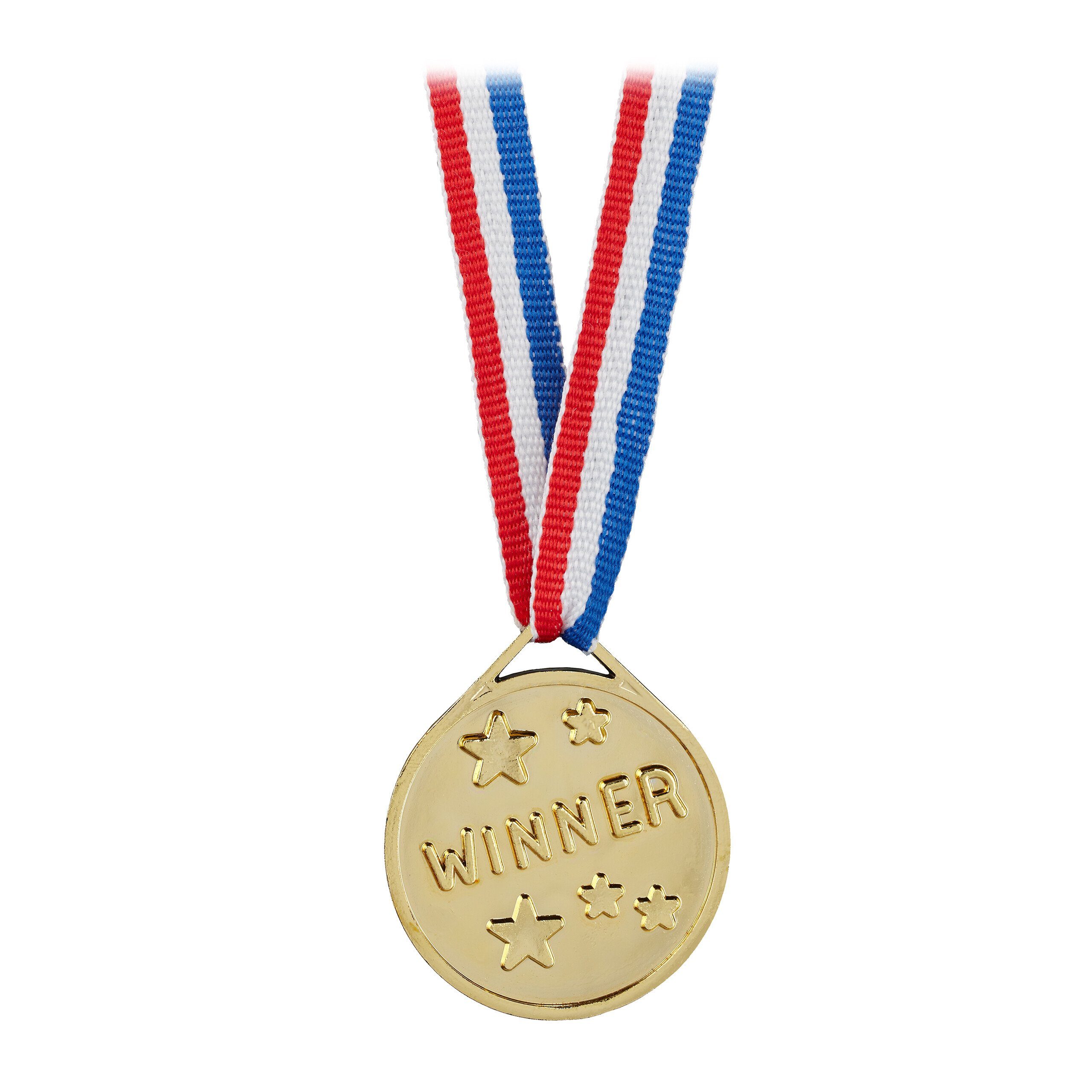 12er für Set Kinder Dekoobjekt Gold-Medaille relaxdays