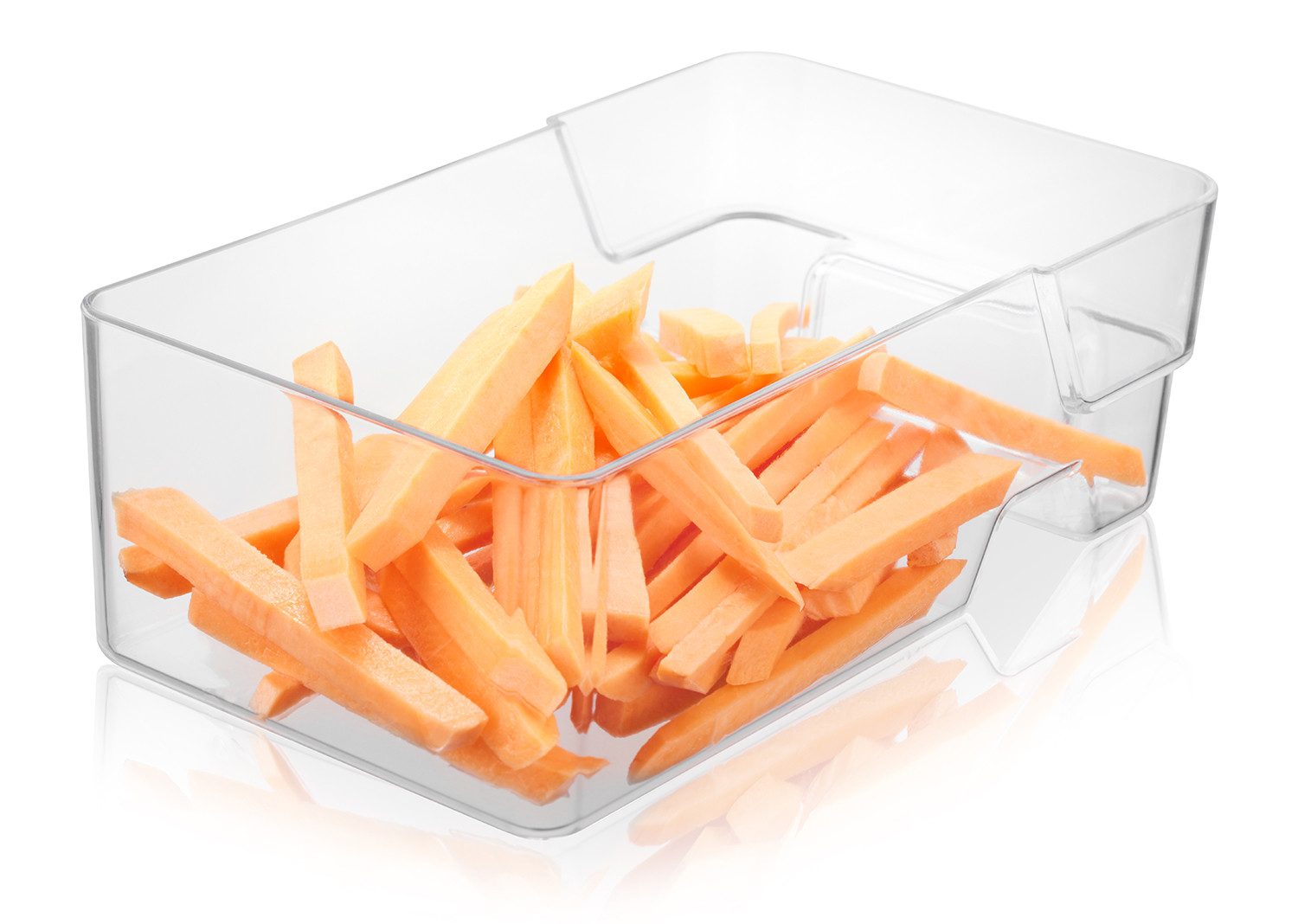 GEFU Gemüsehobel All-in-One, praktischer Gemüse-Hobel, sparsam verstaubar, Kunststoff, (Set, Hobel mit Auffangehälter, Reinigunsbürste und Schutzkappe), leichtes Verstellen der Klingen durch Drehräder auf der Rückseite