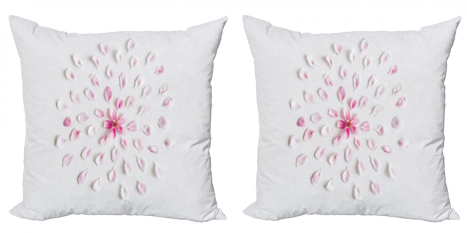 Kissenbezüge Modern Accent Doppelseitiger Digitaldruck, Abakuhaus (2 Stück), Mandelblüte Sakura mit Petals