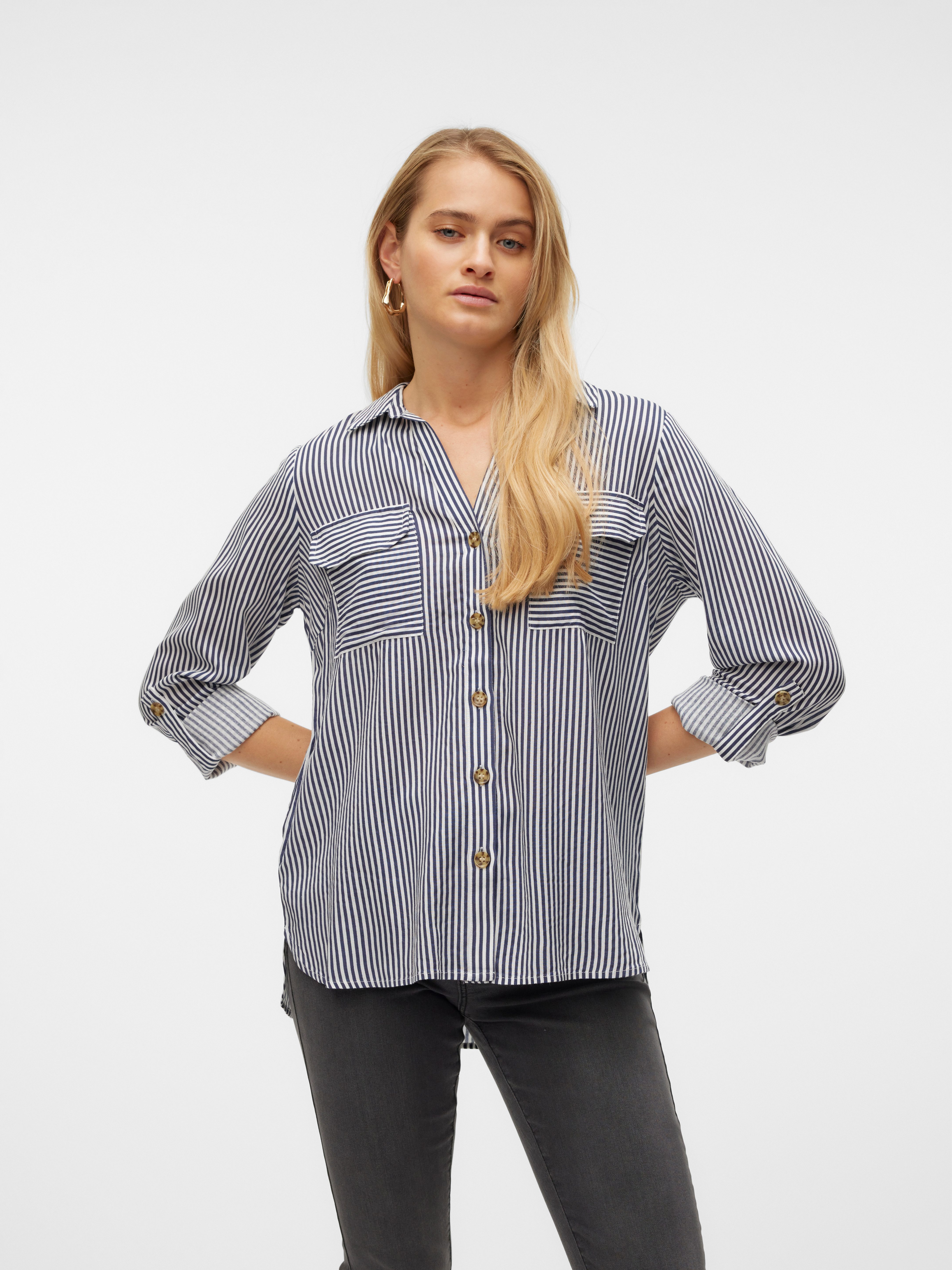 Vero Moda Hemdbluse VMBUMPY L/S SHIRT NEW WVN GA NOOS Viskose, regular fit