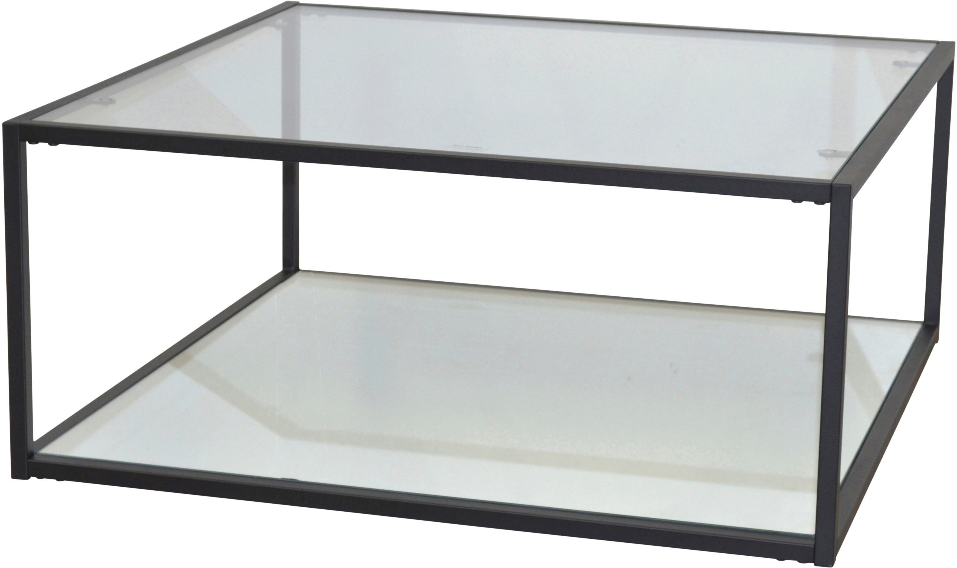 HOFMANN LIVING AND MORE Couchtisch (1-St), Trendige  Sicherheits-Klarglasplatte oben, unten Spiegelglasplatte, je 78x78 cm | Couchtische