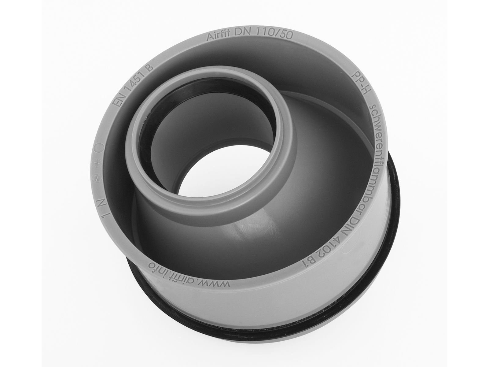 Airfit GmbH & Co. KG Ablaufrohr Abwasser-Innen-Reduzierstück für HT- und KG-Rohr, waagerechter Einbau, HT - 110/50