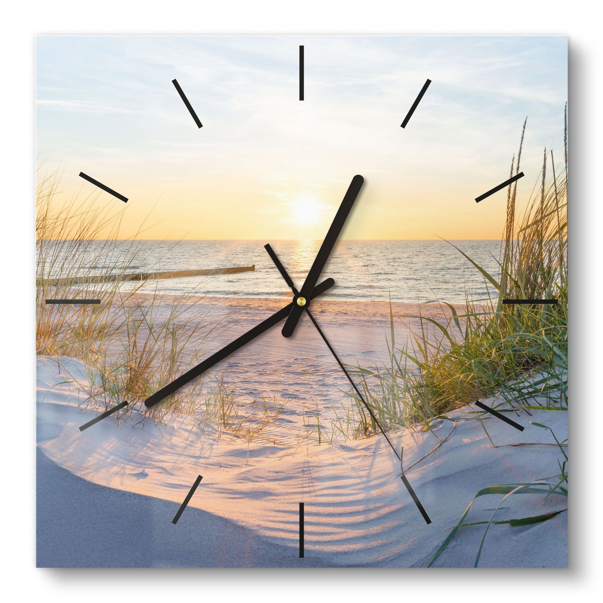 DEQORI Wanduhr 'Abendsonne an der Ostsee' günstig online kaufen