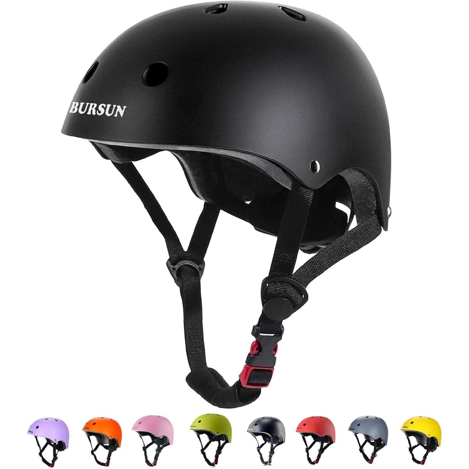 Kinderfahrradhelm Kinderhelm Fahrradhelm Skaterhelm Jungen Mädchen S:2-7 Jahre Schwarz