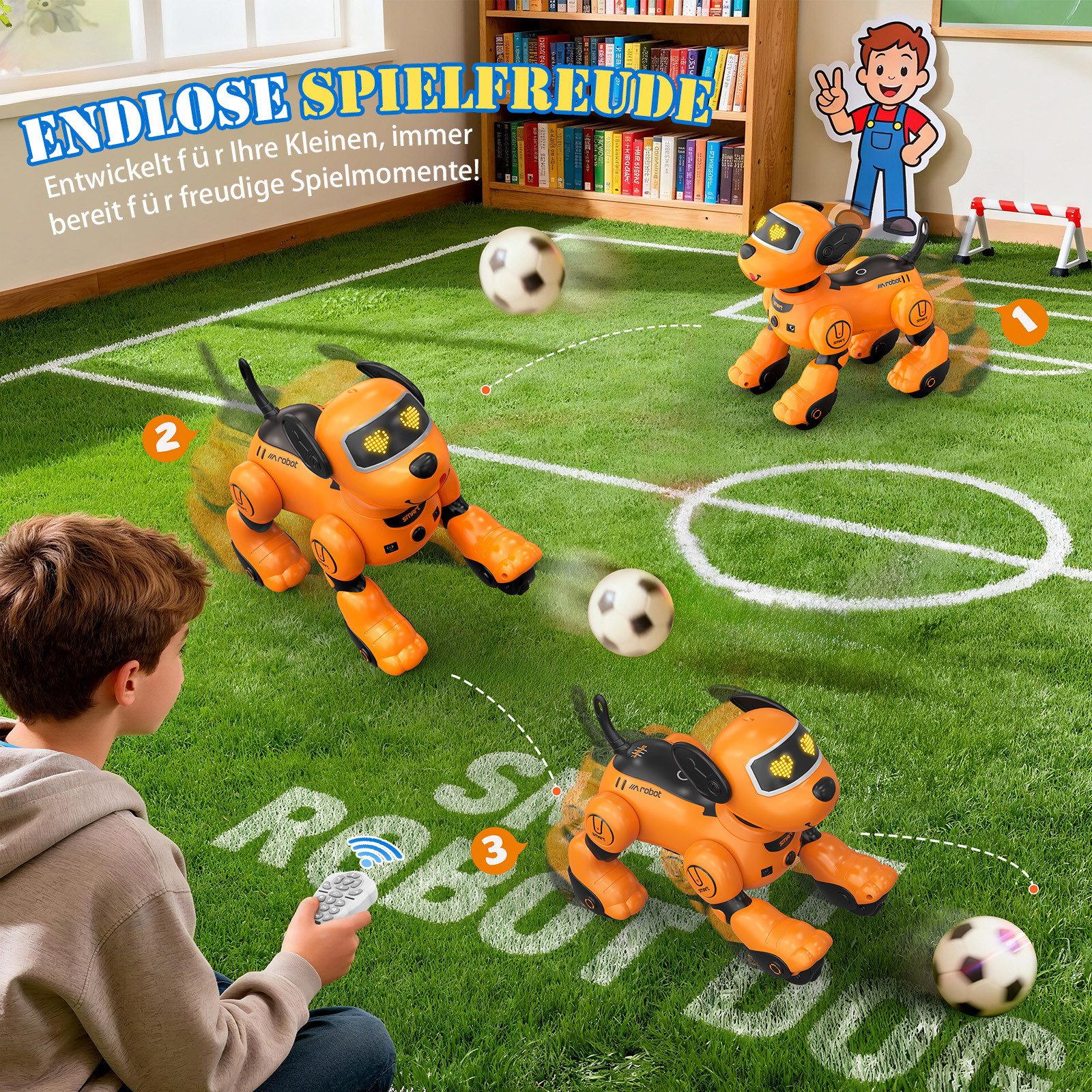 ANYSUN RC-Roboter Roboter Hund Kinder Ferngesteuerter Spielzeug-Festival Geschenk (Sprach und2,4GHz Fernsteuerung Haustier Roboterhund mit 20+ Funktionen), Programmierbarer Tanz Musik RC Roboter Hund für Kinder 3-12 Jahren