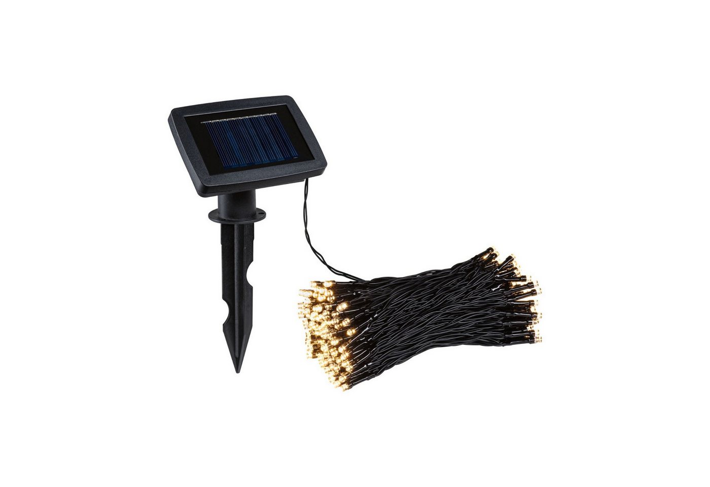 Paulmann LED Gartenstrahler Solar Lichterkette Aurinka IP44 3000K 0lm/m Schwarz, LED fest integriert, Warmweiß