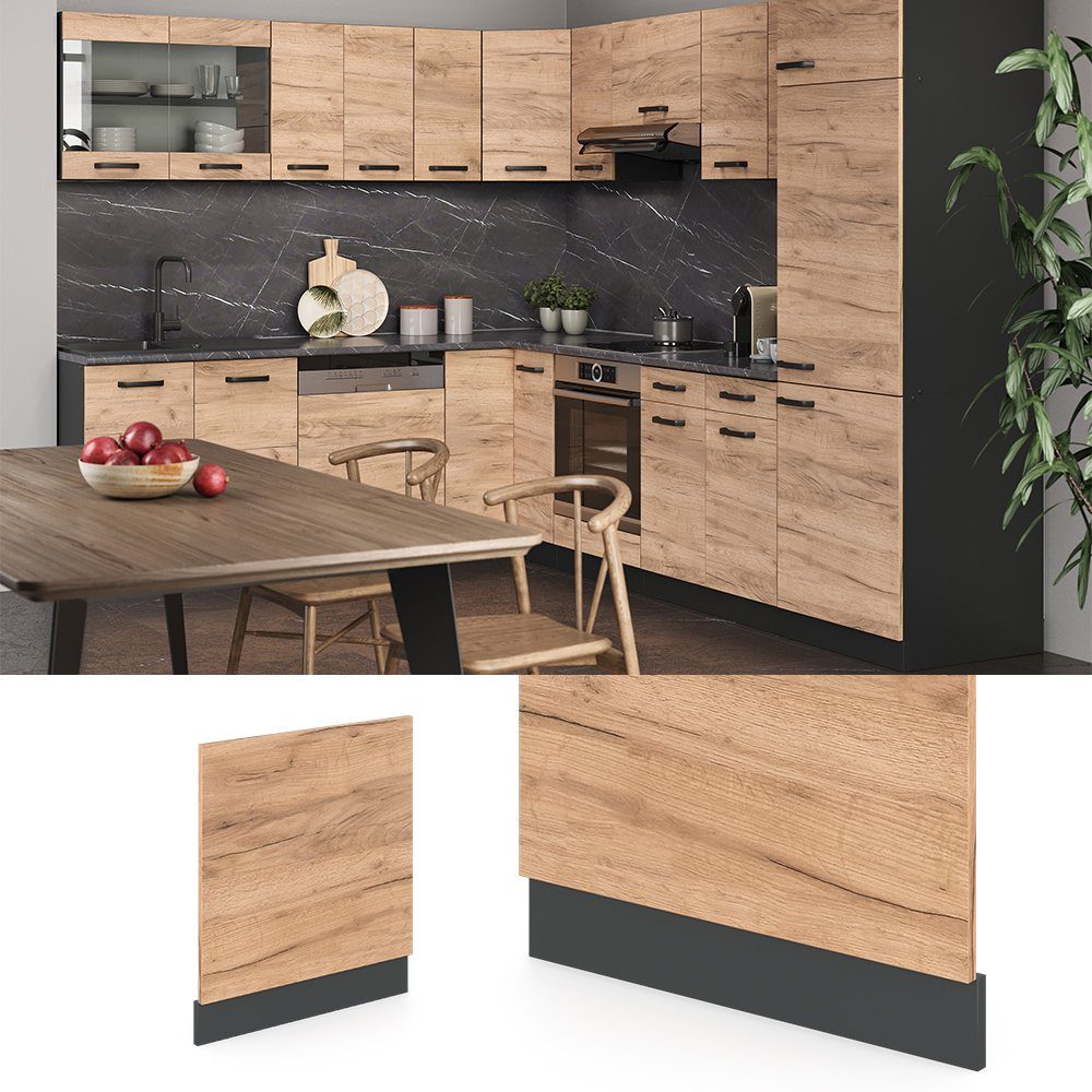 Vicco Frontblende R-Line, Goldkraft Eiche/Anthrazit, 60 cm ohne Arbeitsplatte (1 St)