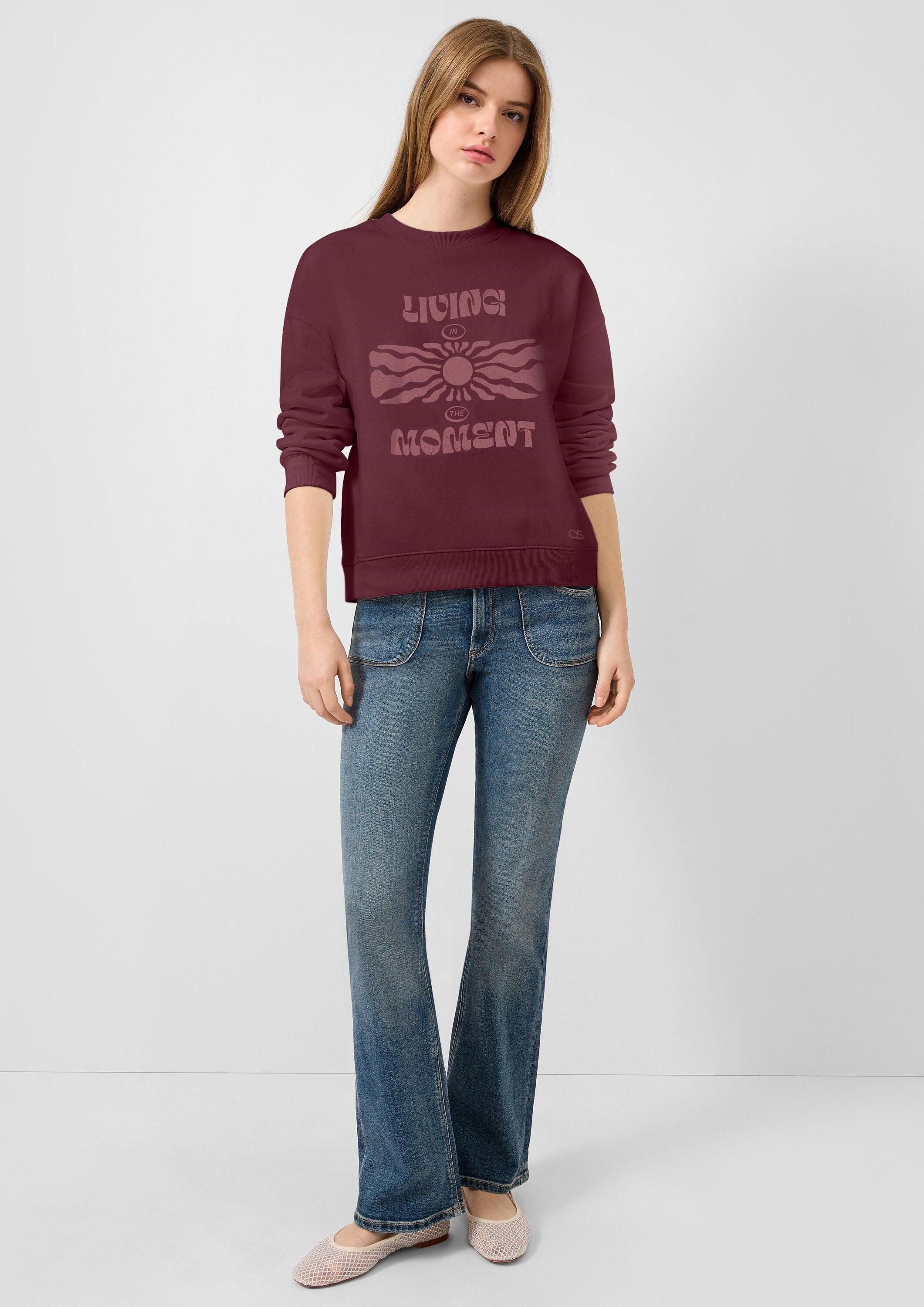 QS Sweatshirt Sweatshirt Weiches Sweatshirt mit Print