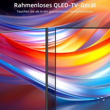 CHiQ U55QH7C QLED-Fernseher (139,00 cm/55 Zoll, 4K Ultra HD, Android TV, Smart-TV, QLED 4K, Quantum dot HDR 10, Rahmlos design, Google TV)